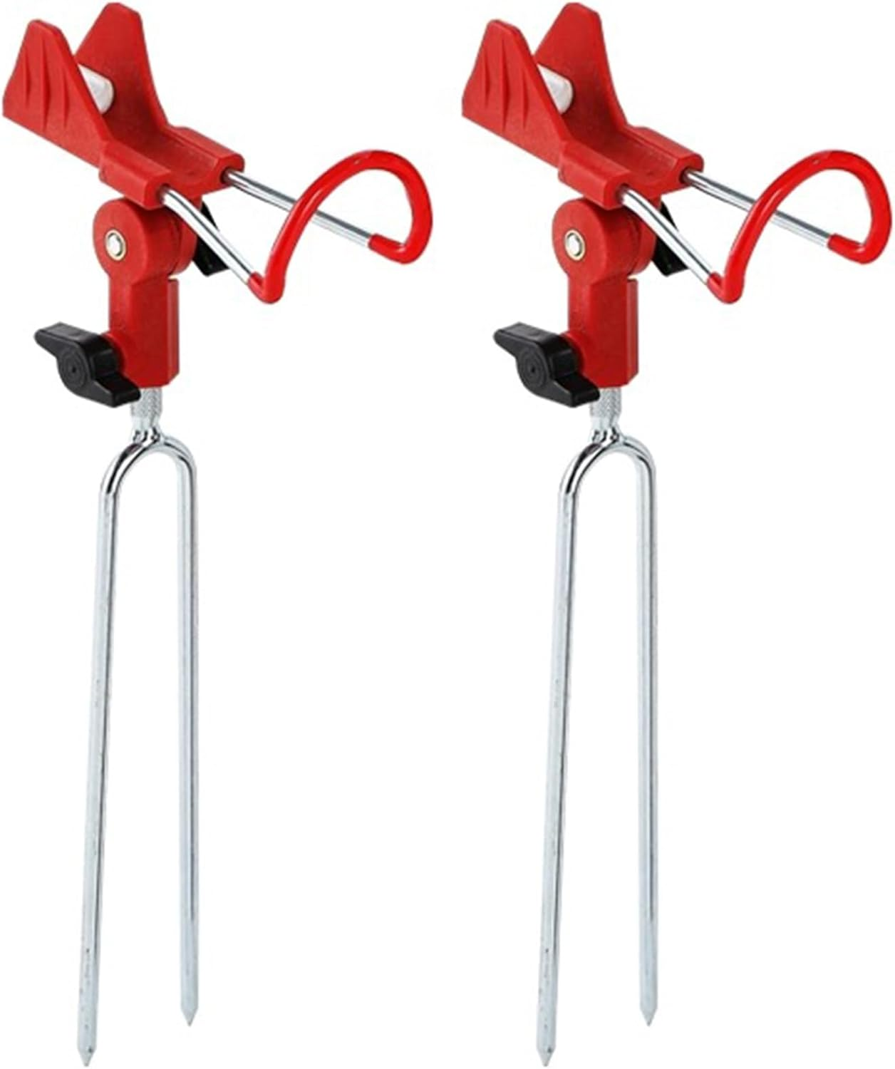 2 Pcs Fishing Rod Holders for Bank Fishing, 360 Degree Adjustable Lake Bank Fishing Rod Pole Holders, Free Positioning Fishing Pole Bracket, Fishing Pole Holders for Ground, Beach, Bank
