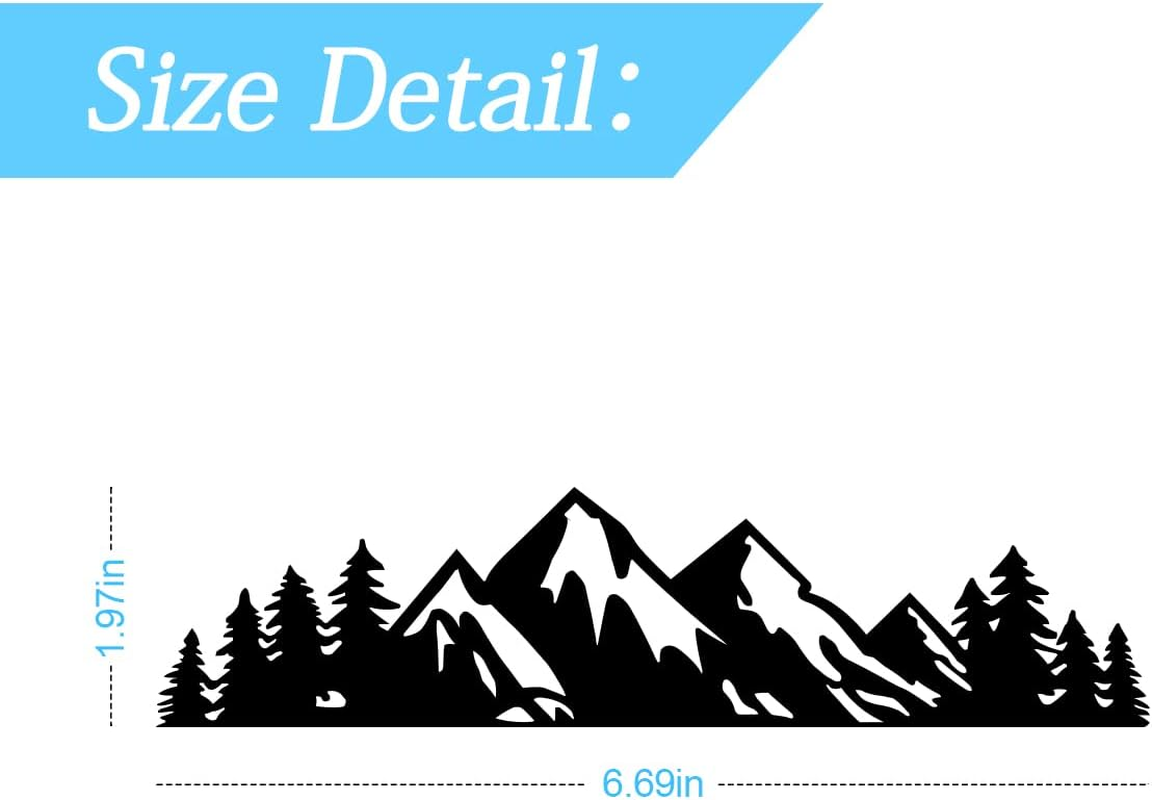 7 Inch Snow Mountain Tree Stickers for Car, Mountains Graphic Logo Decals, Premium Badge Decals for Car Trunk Tailgate Emblem, Car Decoration Accessories for Truck, SUV, Sedan (Black Mountain/1 PCS) - Black Mountain image number 4