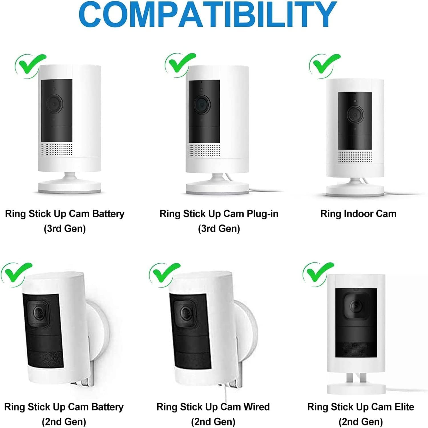 Wall Mount for All Arlo Camera, Arlo Ultra, Arlo Essential, Eufycam E/2C, Ultra/Ultra 2, & Others - Ring Stick up Cam Battery with 1/4 Screw Head (4 Pack) image number 4