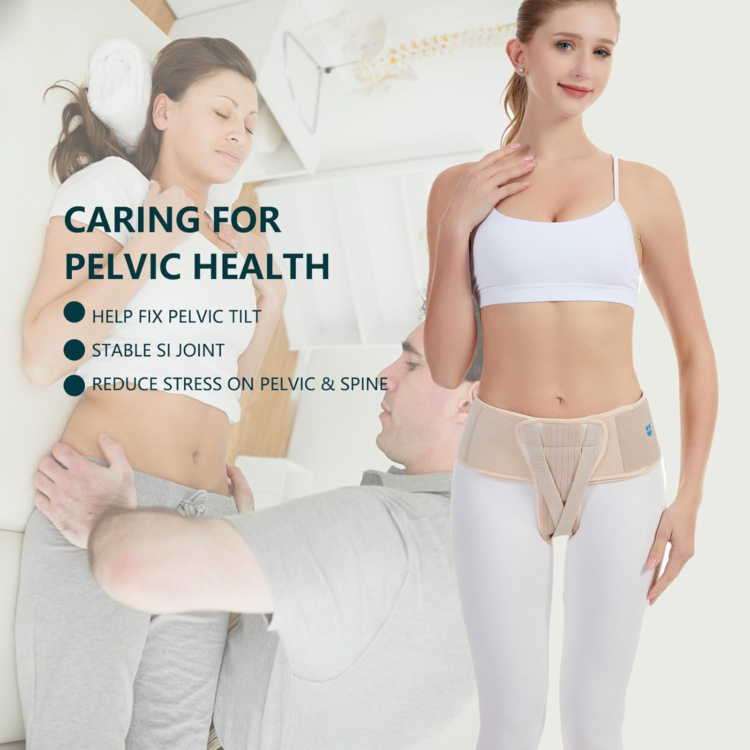 Pelvic Support Belt Uterus Support Belt Women'S Brace for Treating Dropped Bladder, Uterine Prolapse, Vulvar Varicosities, Postpartum and Symphysis Pubis Dysfunction
