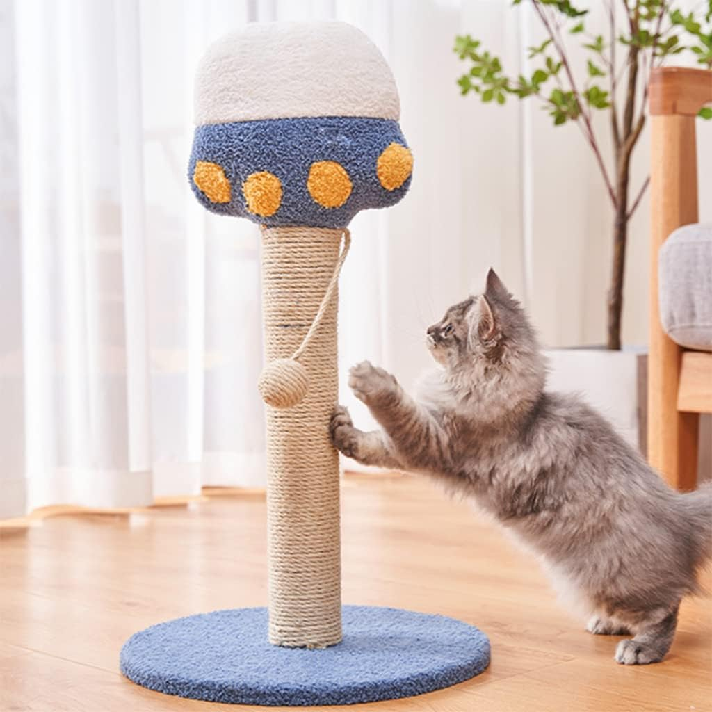 Play Indoor Cat Tree with Natural Sisal, Protect Your Furniture, Cat Scratching Post with Hanging Ball Toy for Cats Kittens Rest image number 3