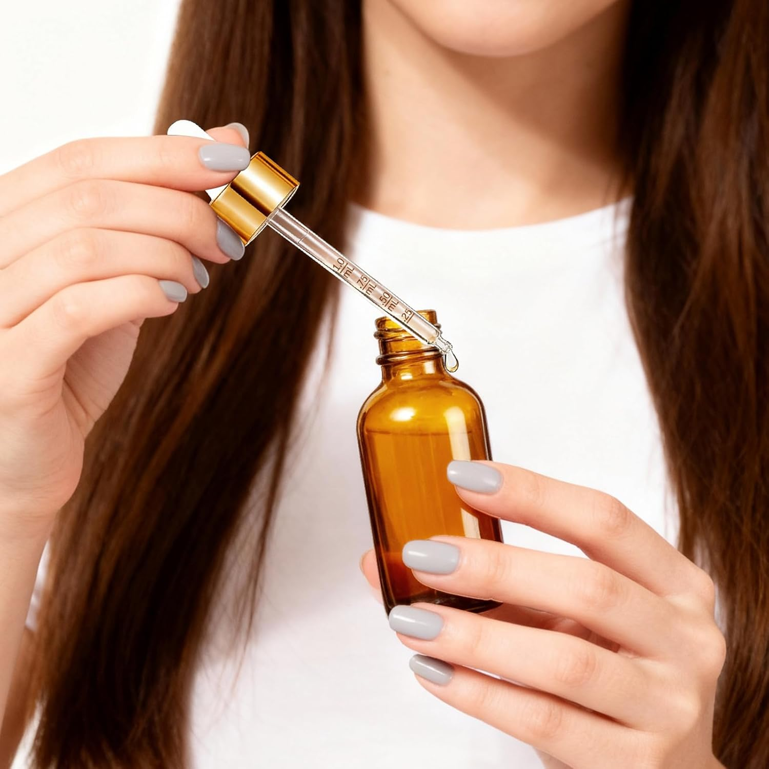 Bumobum Dropper Bottle 2 Oz, 2 Pack Amber Glass Eye Dropper Bottles with Golden Cap, Labels and Funnel, Tincture Bottle with Measured Cosmetic Dropper - Leakproof Essential Oils Bottles - Gloden Clear image number 5