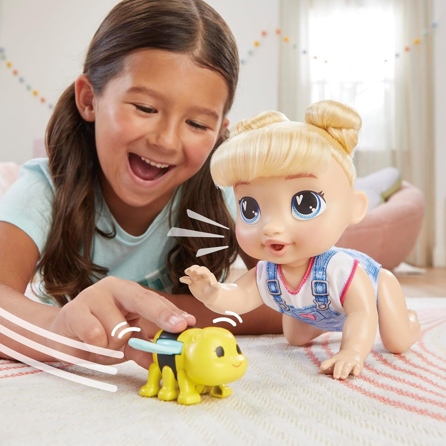 Baby Alive Crawl 'N Play Harper Hugs Electronic Crawling Baby Doll Set, Blonde Hair, Preschool Toys for Girls & Boys 3 Years & Up image number 1