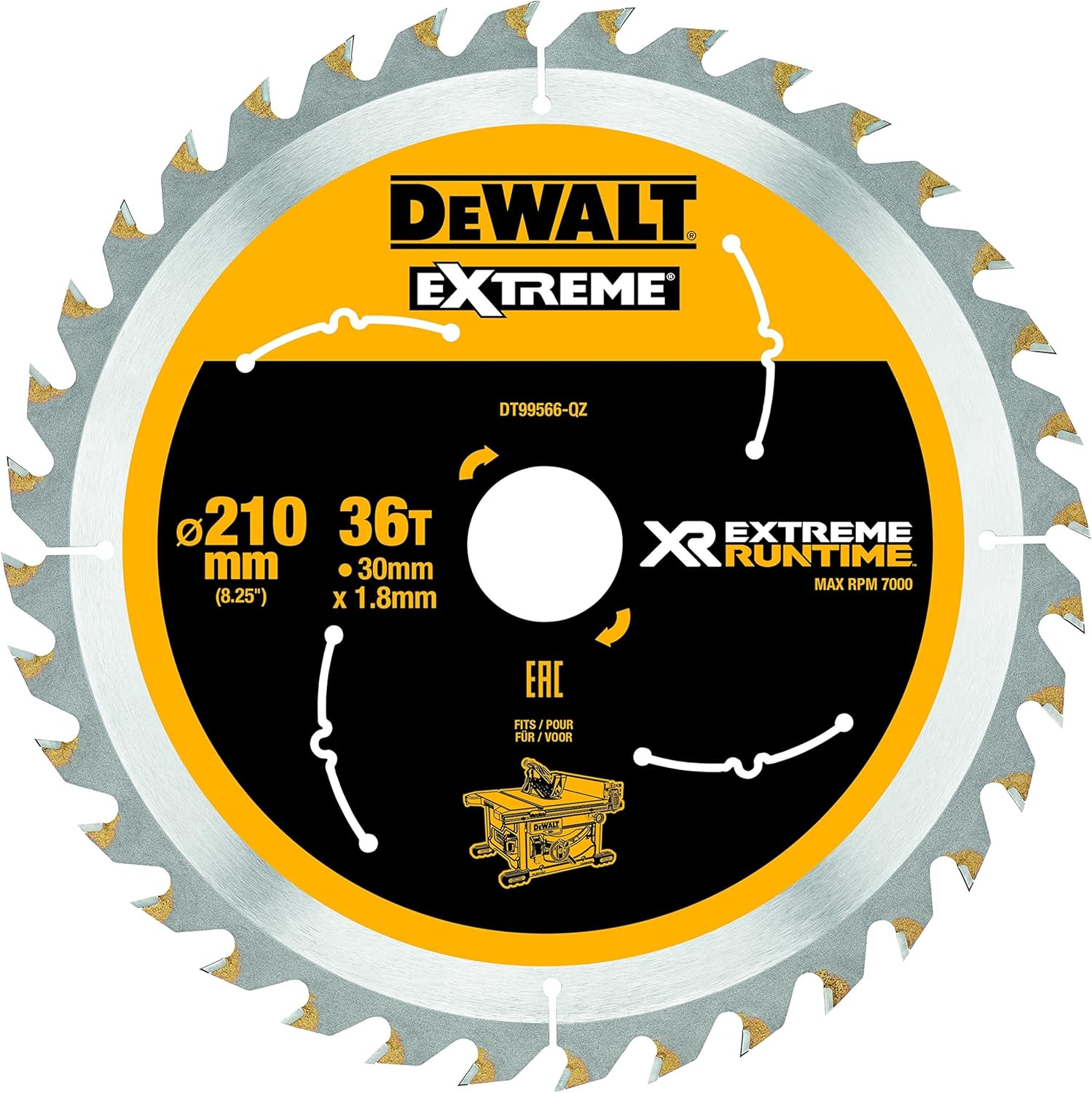 Dewalt 36T Circular Saw Blade, 210 Mm Size