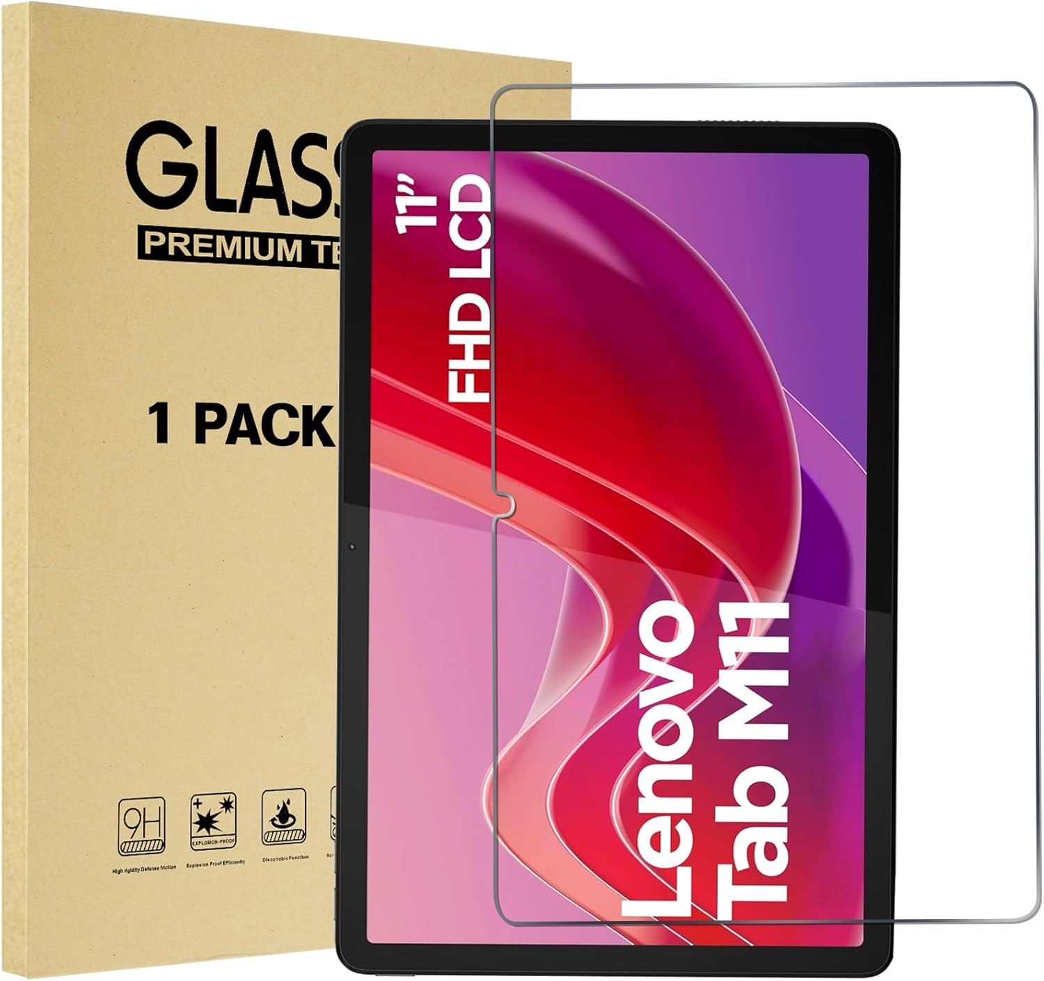 Procase 2 Pack Screen Protector for Lenovo Tab M11 2024, Tempered Glass Film Guard for Lenovo 11" Tab M11 2024 Release image number 3