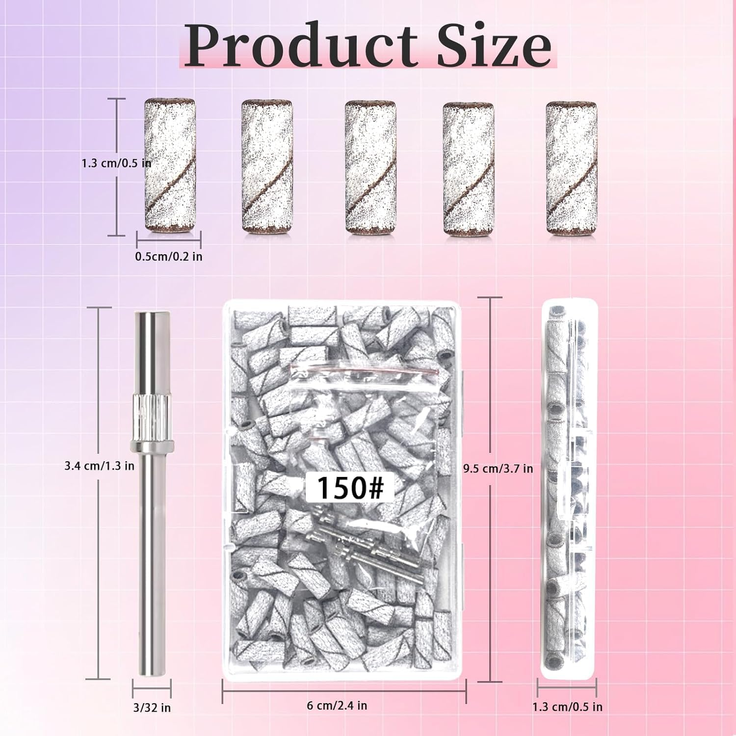 Yisis 100-Pack 120 Grit Small Sanding Bands for Nail Drill, 3.1MM Mandrel - Extreme Fine Abrasive Bands for Natural, Acrylic & Gel Nails, Manicure and Pedicure Precision Work (White-180 Grit) image number 4