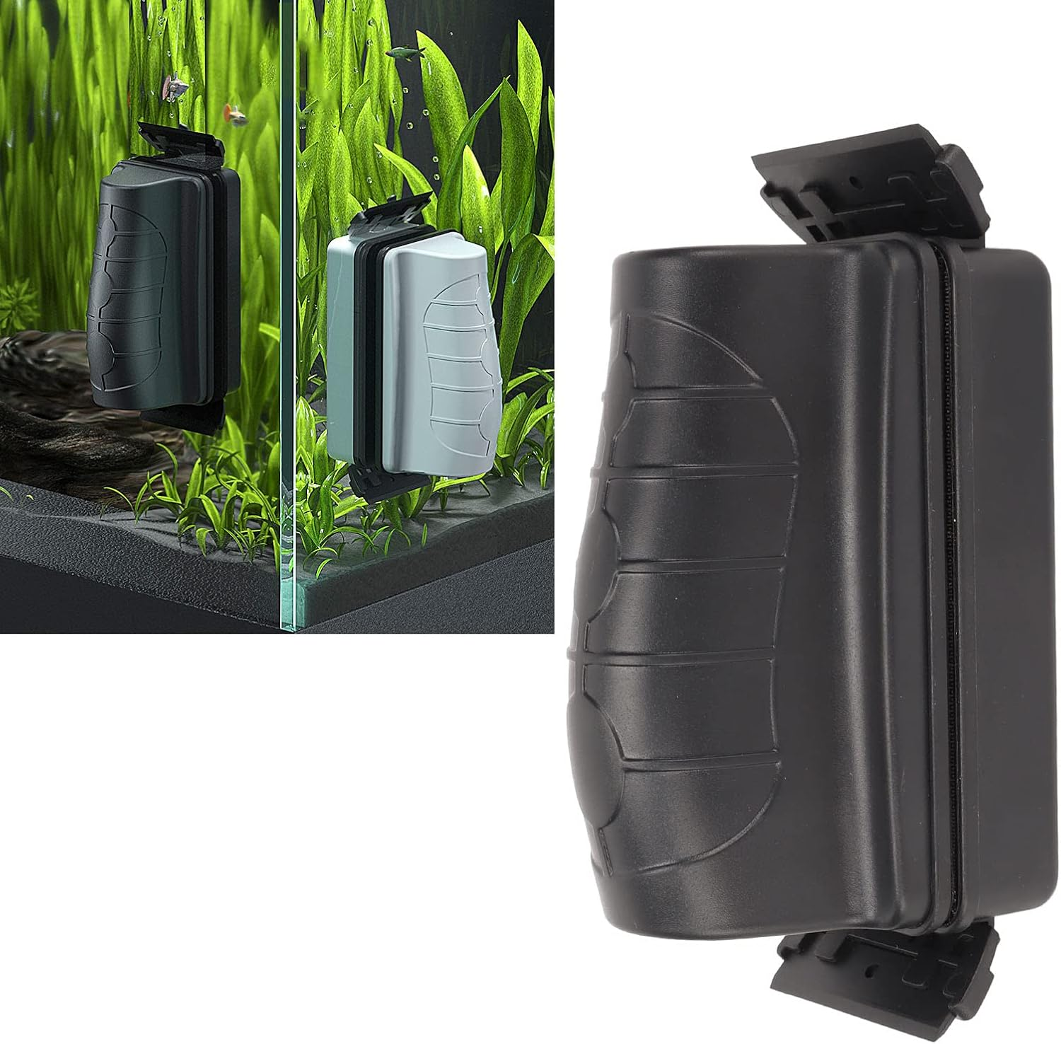 Magnetic Aquarium Glass Brush Frosted Magnetic Freestanding Aquarium Cleaner Deep Cleaning Algae Remover (Black) image number 6