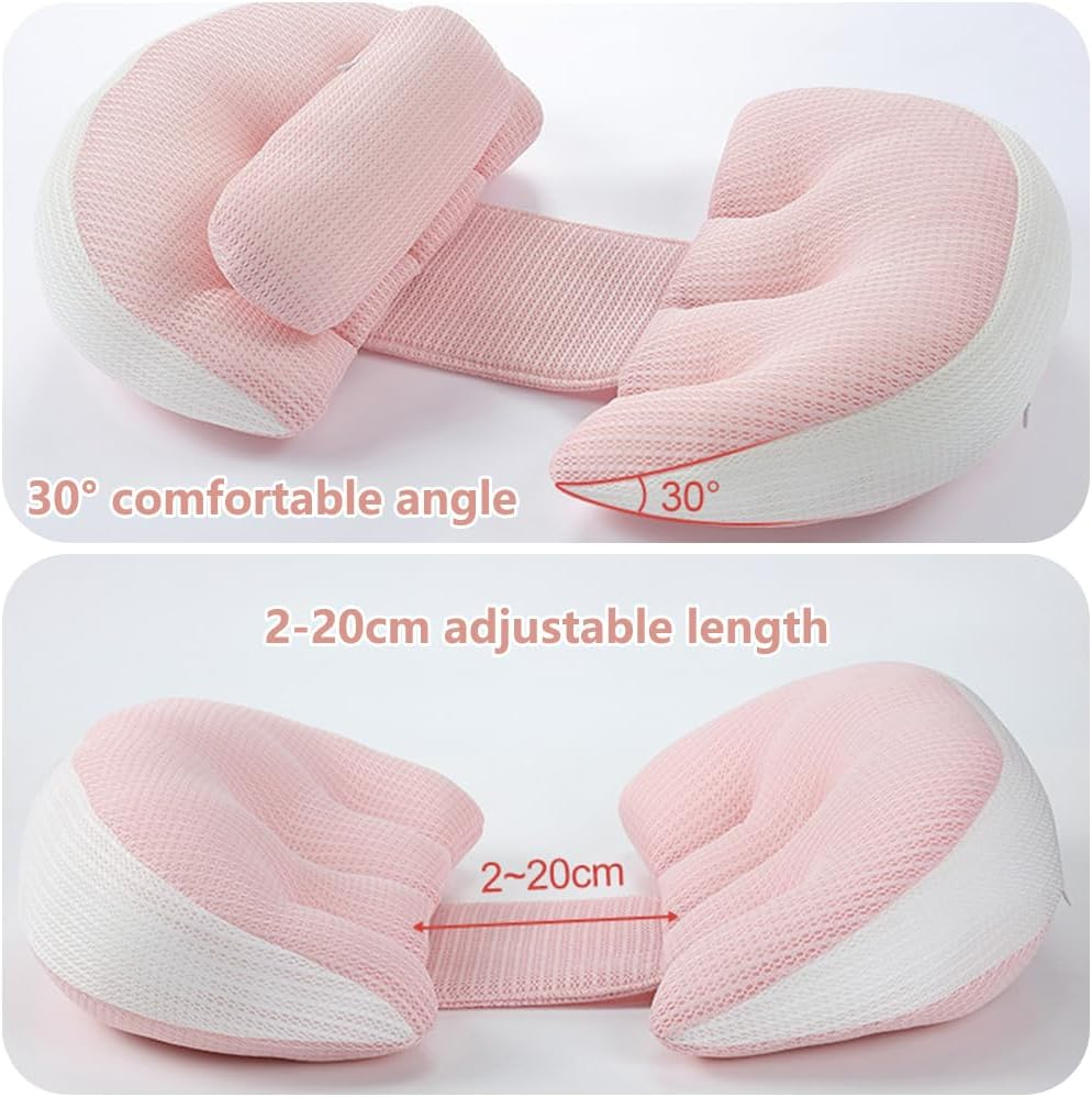 Pregnancy Pillow, Portable Adjustable Side Pillow, Pregnancy Pillow for Sleeping, Pregnancy Wedge Pillow, Body Pillow Support for Back, Belly, Waist, Support Abdomen U-Shaped Side Sleeper Pillow(Pink) image number 5