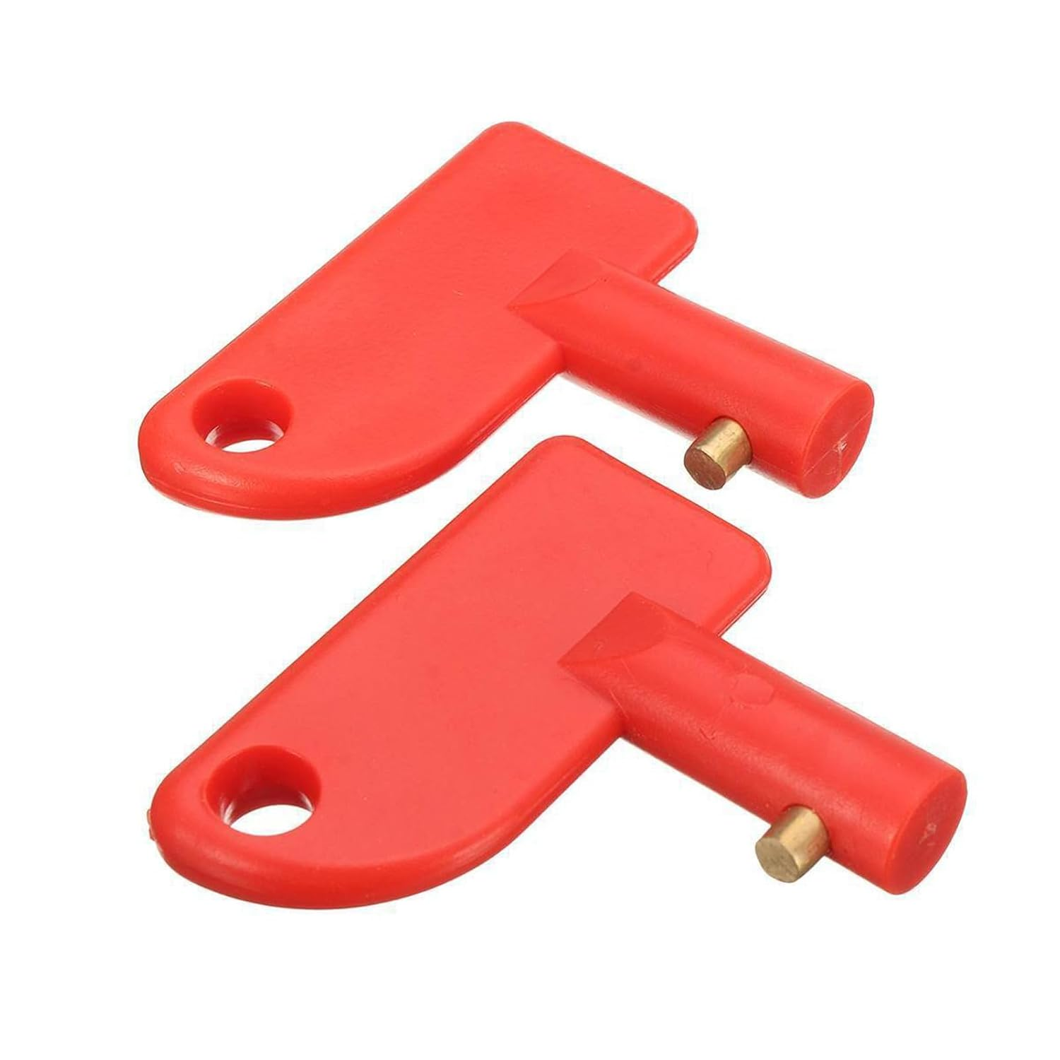2 Pcs Battery Disconnect Isolator Switch - Battery Cut off Switch with Replacement Key for Battery Disconnect Isolator Power Kill Switc H Fit for Marine Car Boat RV ATV Auto Truck（Red） image number 1