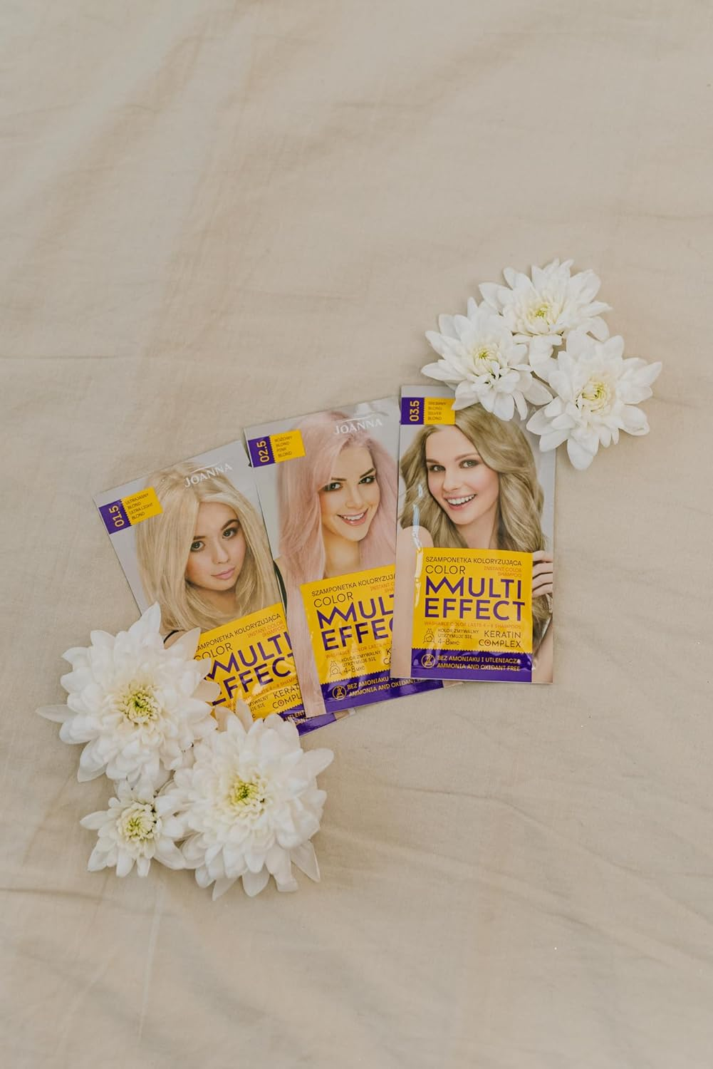 JOANNA Multi Effect Tint Shampoo - Hair Dye Shampoo in Bag - Durability 4 to 8 Washes - Hair Dye without Ammonia and Oxidant - Ultra Light Blonde image number 1