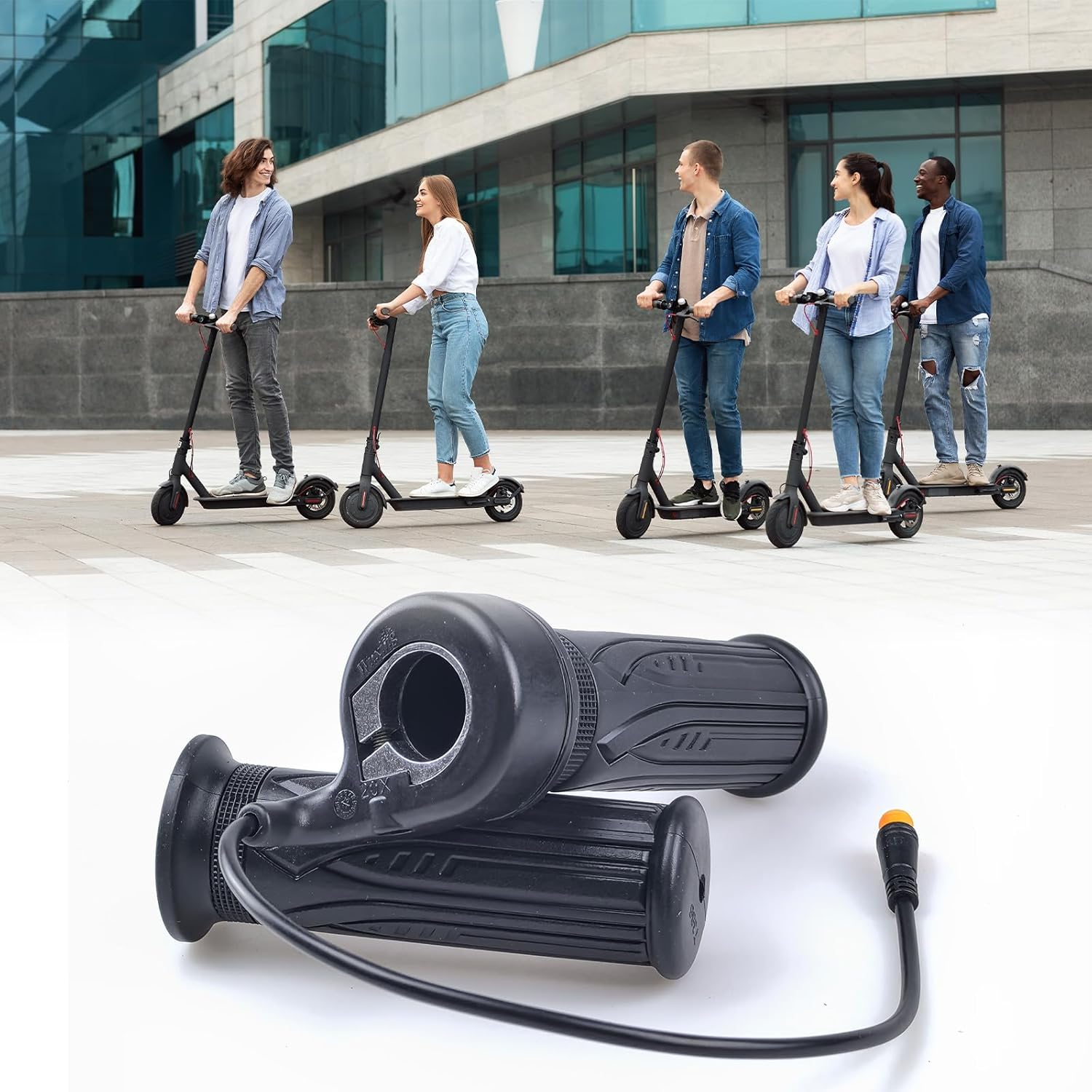 Electric Bicycle Throttle Handle, 20X Full Half Twist Ebike Throttle Grip Electric Bicycle Scooter Twist Handlebar with Waterproof Plug for Ebike image number 6