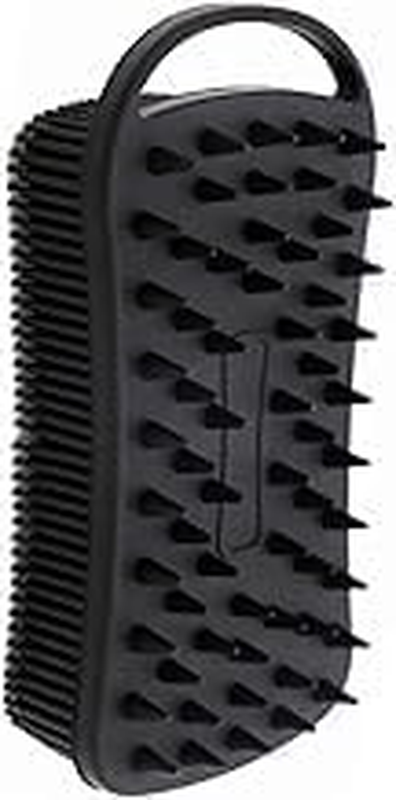 Silicone Body Scrubber for Use in Shower,Shower Accessories Exfoliating Body Scrubber, Loofah Body Wash Scrubber.Shower Scrubber for Body,Bath Brush for Women Men All Kinds of Skin (Black, 14.5*7*2.2CM) image number 1