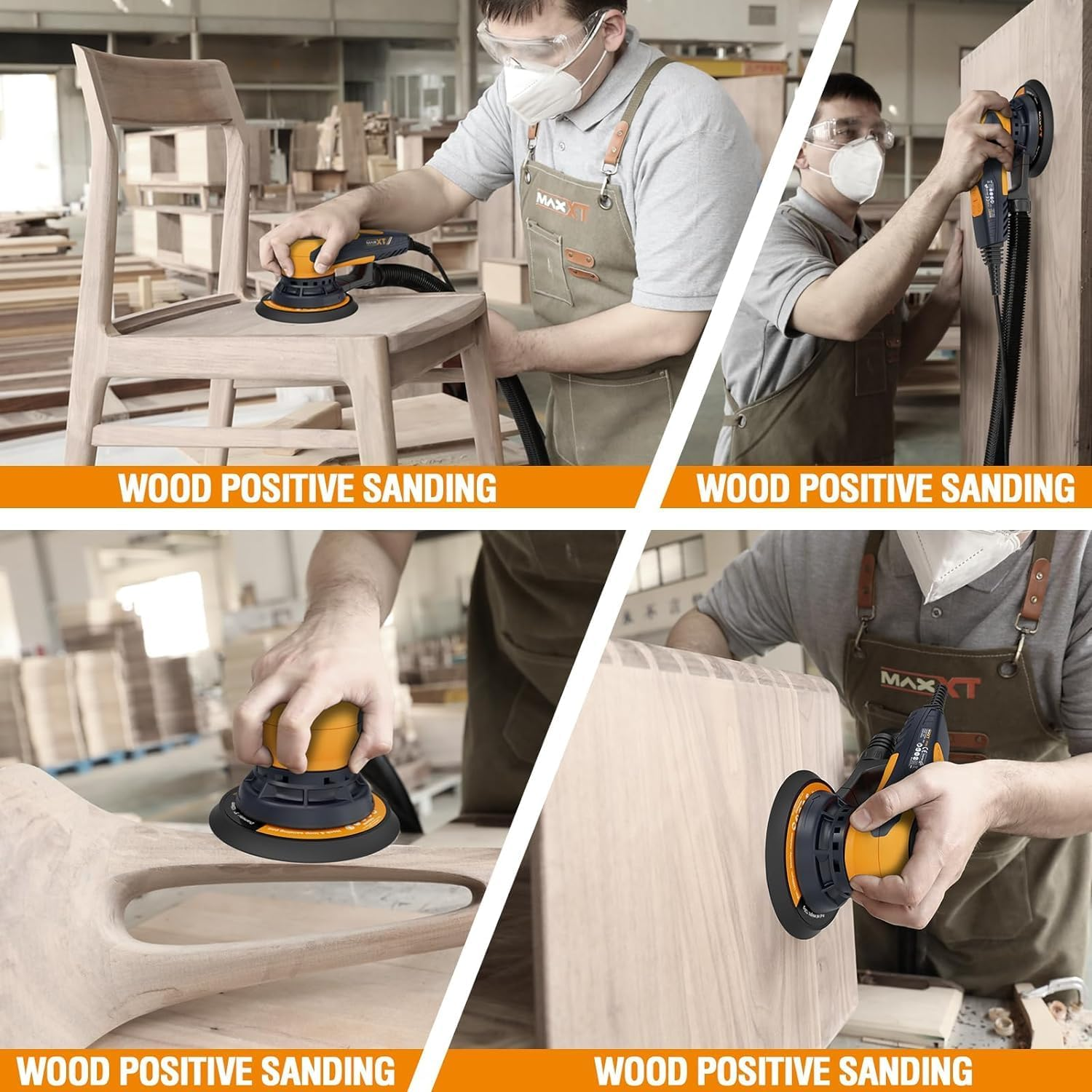 MAXXT Electric 5Mm Random Orbital Sander, Palm Sander with Brushless Motor, 5&6Inch Sanding Pads, with Tool Case image number 4