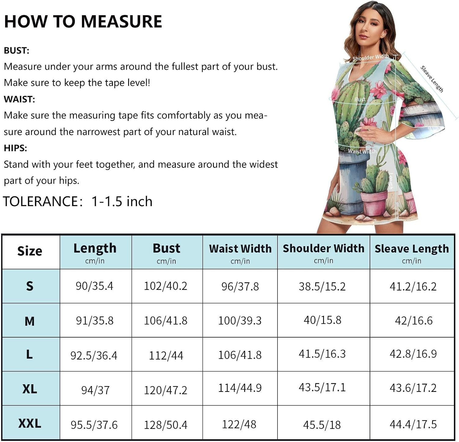 Cactus Flowers Chiffon V Neck Dress Printed Line Maternity Dress S-XXL image number 2