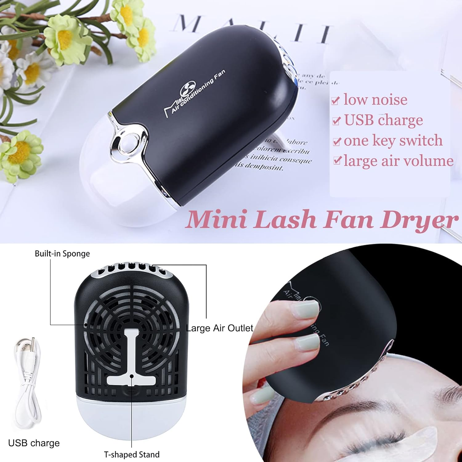 Eyelash Cleanser for Extensions, Lash Shampoo Kit with Lash Fan, 60Ml Lash Shampoo,Cleaning Brush and Wash Bottle for Lash Bath(Black) image number 2