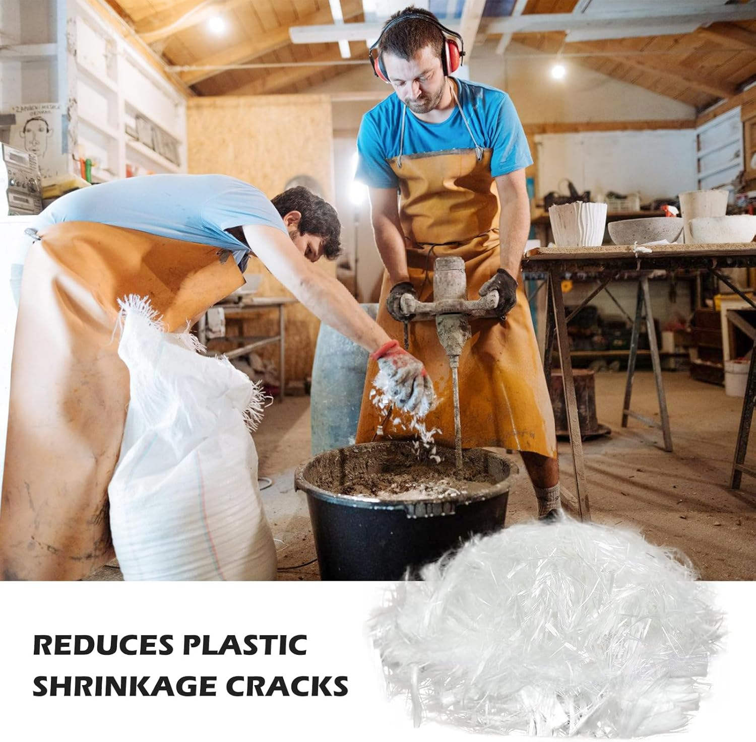 1 Kg Polypropylene Fibre, Poly Fibres for Concrete, Mortar, Plaster, Cement Mortar, Polypropylene Fibres Reinforcement and Resistance, Prevents Cracking, Reduces Shrinkage, Homogeneous Distribution Of image number 4