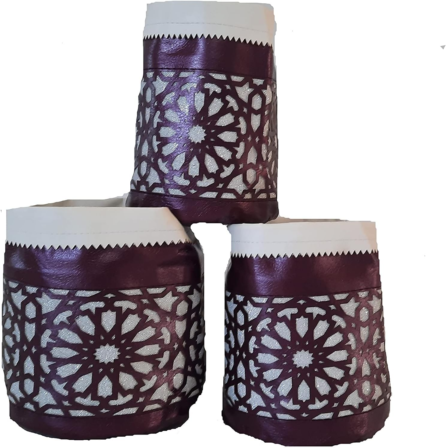 ELAZVIBES Storage Basket - Organiser Basket Set of 3 - Oriental Pattern - round Baskets Utensilo - Gift Basket Table Basket Organiser Storage - Baskets