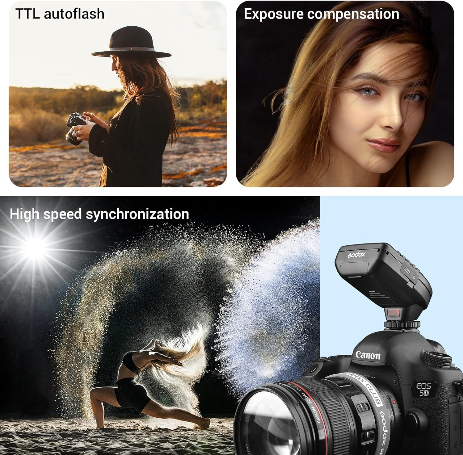 Godox Xpro-C TTL 2.4G Wireless Flash Trigger for Canon HSS 1/8000S Radio Transmitter Fit for Canon 80D 750D 760D 700D 650D 600D 550D 500D 1100D M5 M3 (Xpro-C) image number 5