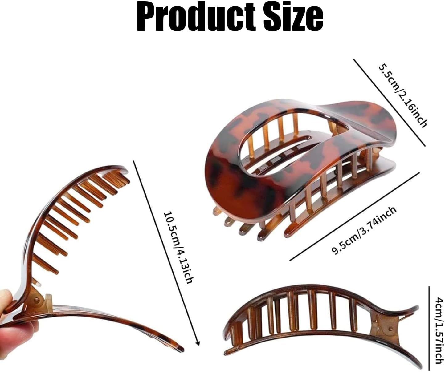 Pack of 4 Hair Clips for Women, Hair Clip, Flat Claw Clip, French Hair Clips Women, Strong Hold Side Hair Clips, French Hair Clip for Thick and Thin Hair