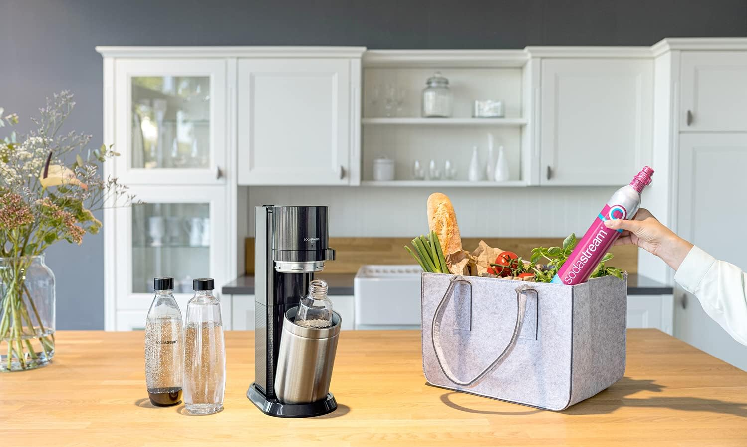 Sodastream Glass Bottle 1 Litre Suitable for Sodastream Duo & E-Duo Pack of 1 Transparent image number 3