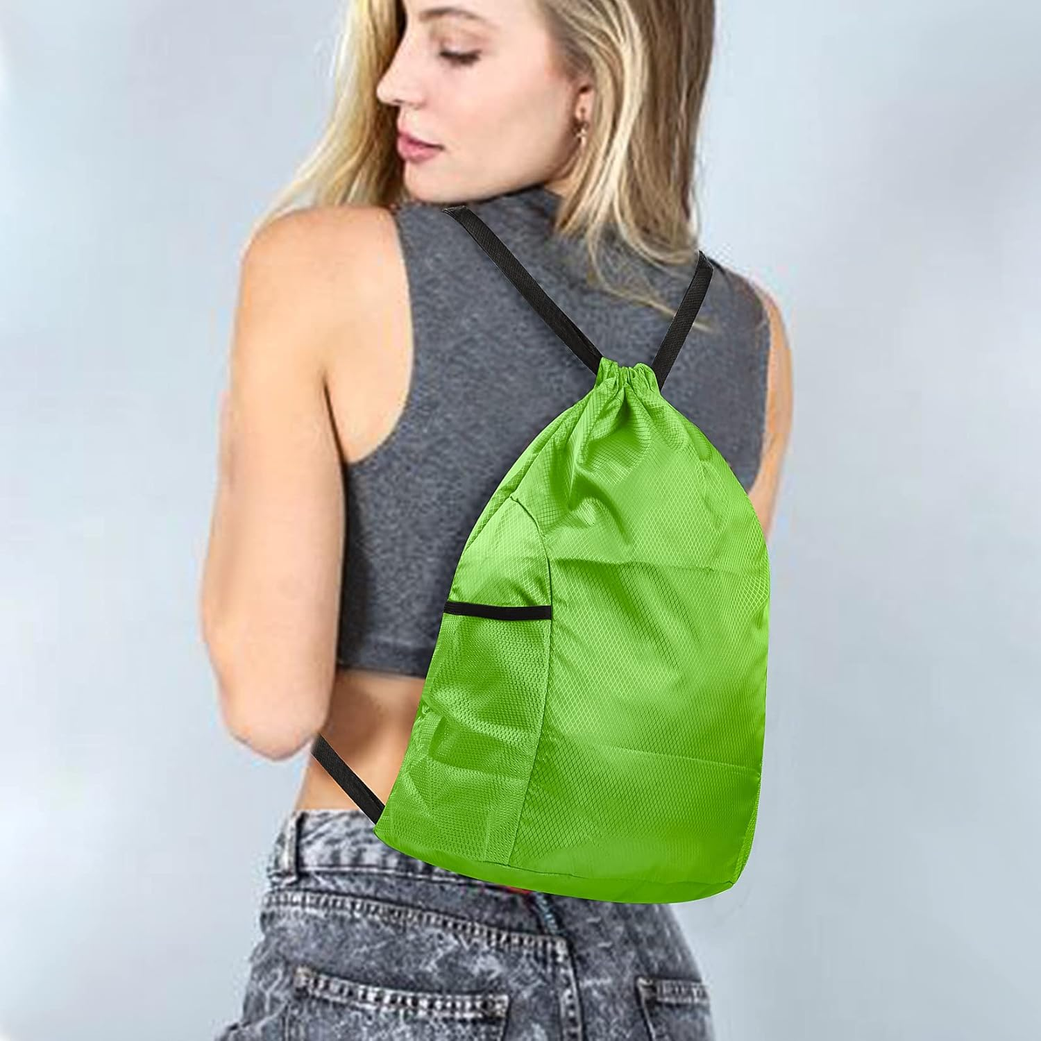 Drawstring Backpack Bag, Cinch Backpack Bags, Sport Sack Draw String Bag Bulk, Gym Sackpack String Bag image number 5