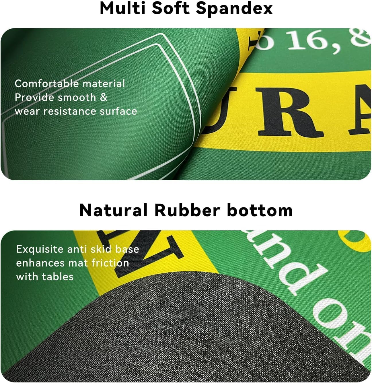 180 * 90Cm Poker Mat for Table with Carrying Bag, Professional Casino Blackjack Tabletop Layout Poker Table Mat (Blackjack A) image number 1