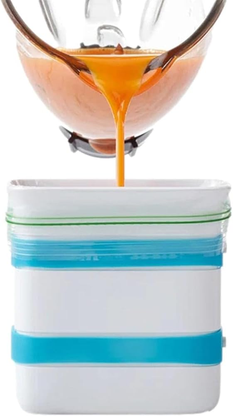 1 Pcs White Freeze up Freezer Food Maker, Upright Block Maker, 6 Cups, Meal Prep Bag Container to Freeze Soup and Leftovers, Gallon image number 2