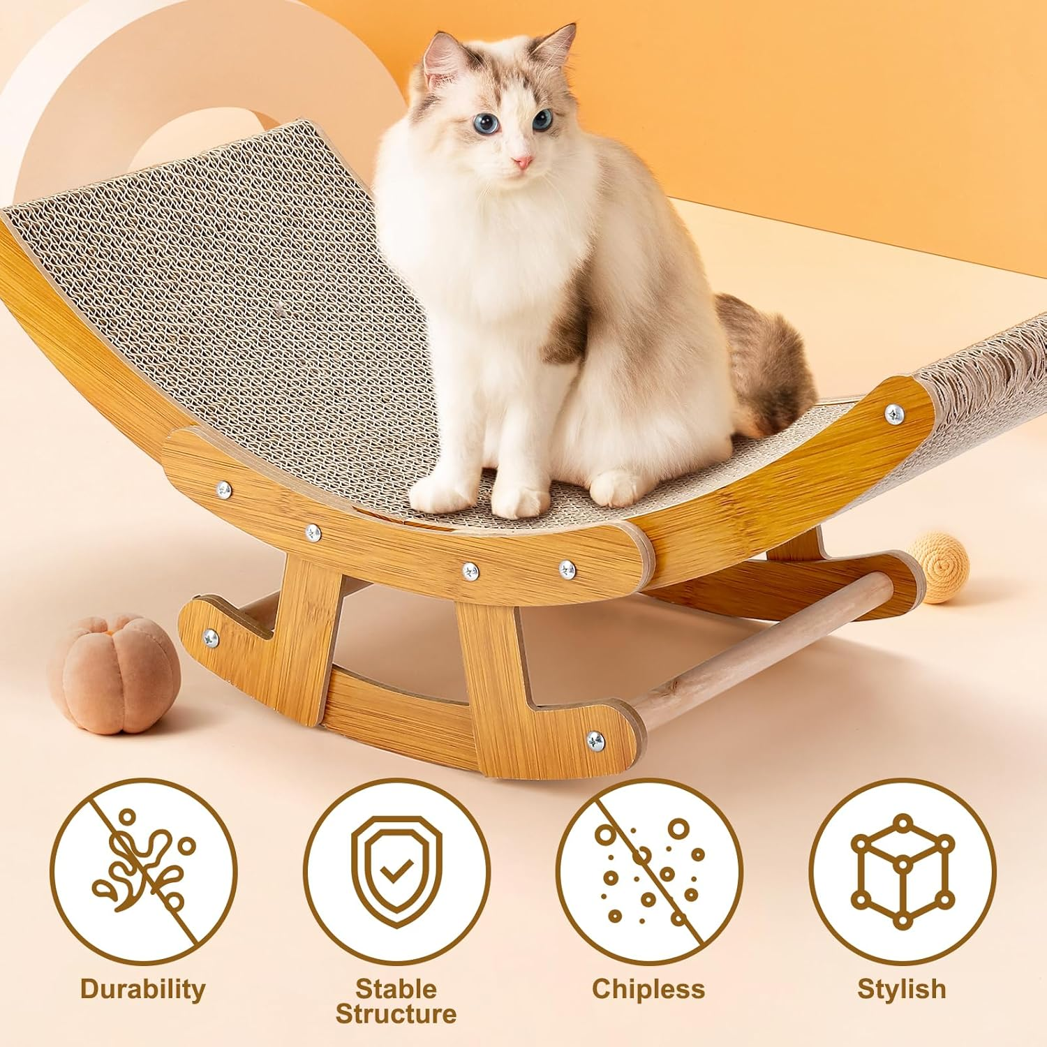 Cat Scratcher for Indoor Cats,2-In-1 Cardboard Cat House,Cardboard Cat Scratcher,Cat Scratching Pad Lounge Bed for Small Medium Large Cat