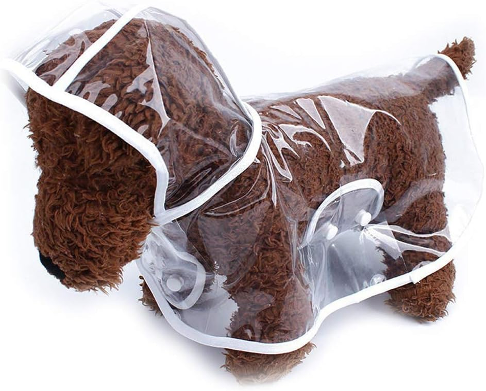 Pet Raincoatsmall Dog Waterproof Puppy Raincoat Coat Transparent Pet Dog Rainwear Clothes for Small Dogs/Cats(M White)