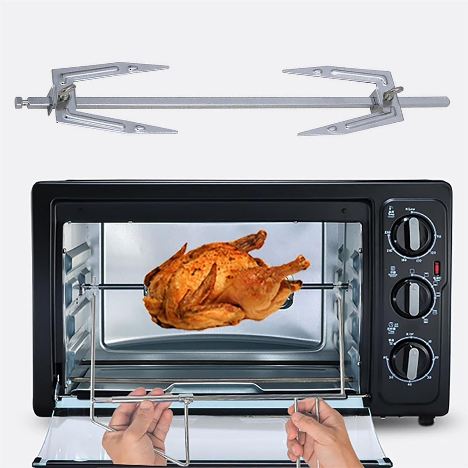 Air Fryer Rotisserie Fork - Stainless Steel Rotisserie Forks | Air Grinder Turntable Fork | Rotisseries Meat Forks | Heavy Duty Charcoal Spit Roaster Grill for BBQ and Fryers Camping And image number 2