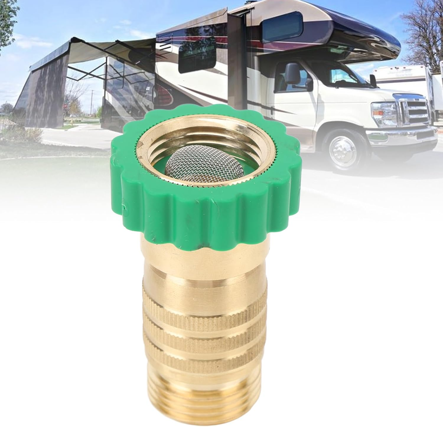 Haofy Inline RV Water Pressure Reducer 50-55 PSI Brass Regulator for Trailer, Enhanced Flow for Camping Vehicle image number 1