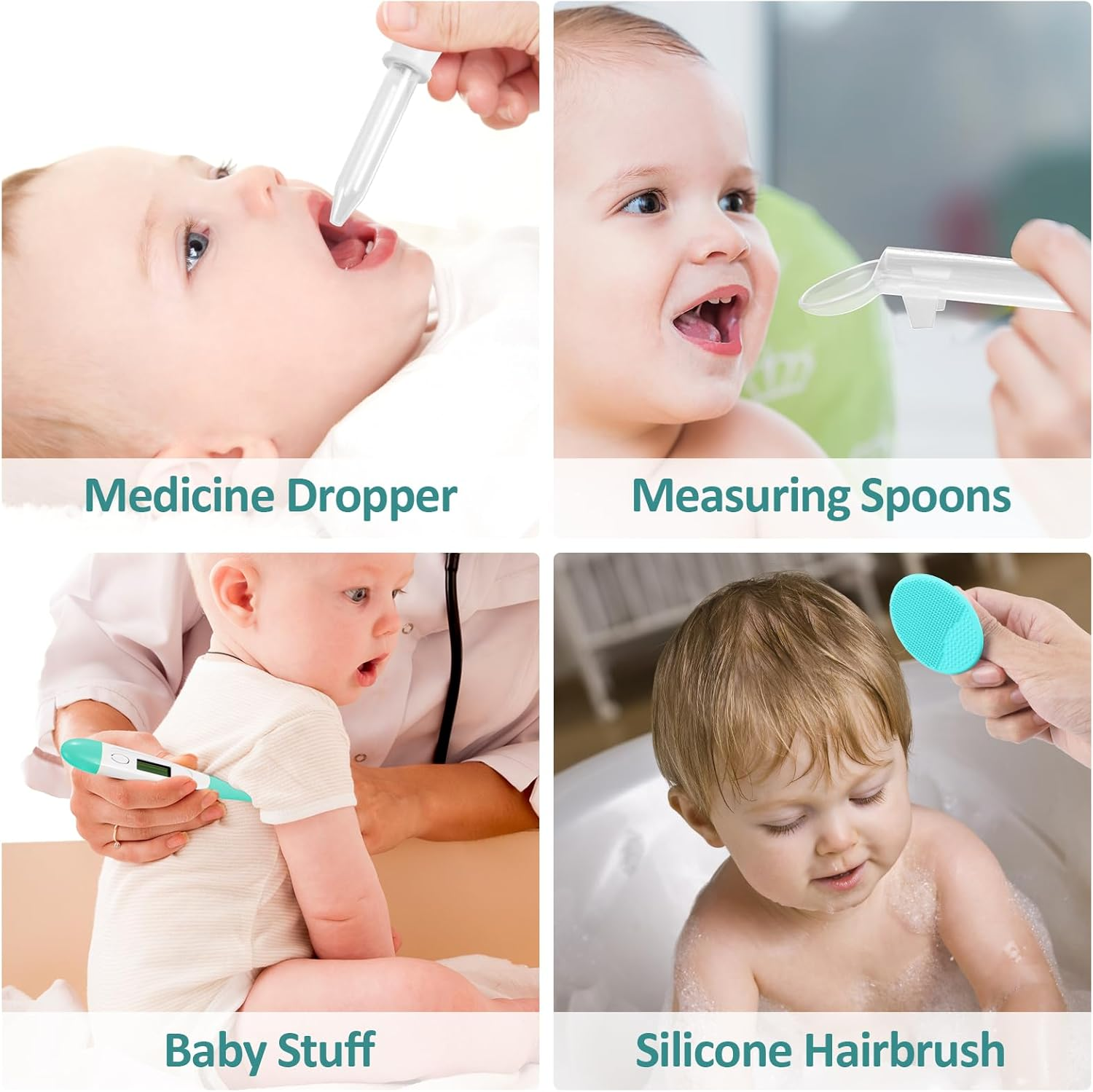WXA Baby Grooming Kit, Infant Safety Care Set with Hair Brush Comb Nail Clipper Nasal Aspirator,Baby Essentials Kit for Newborn Girls Boys (Green Baby Grooming Kit) - 30 In 1 image number 5