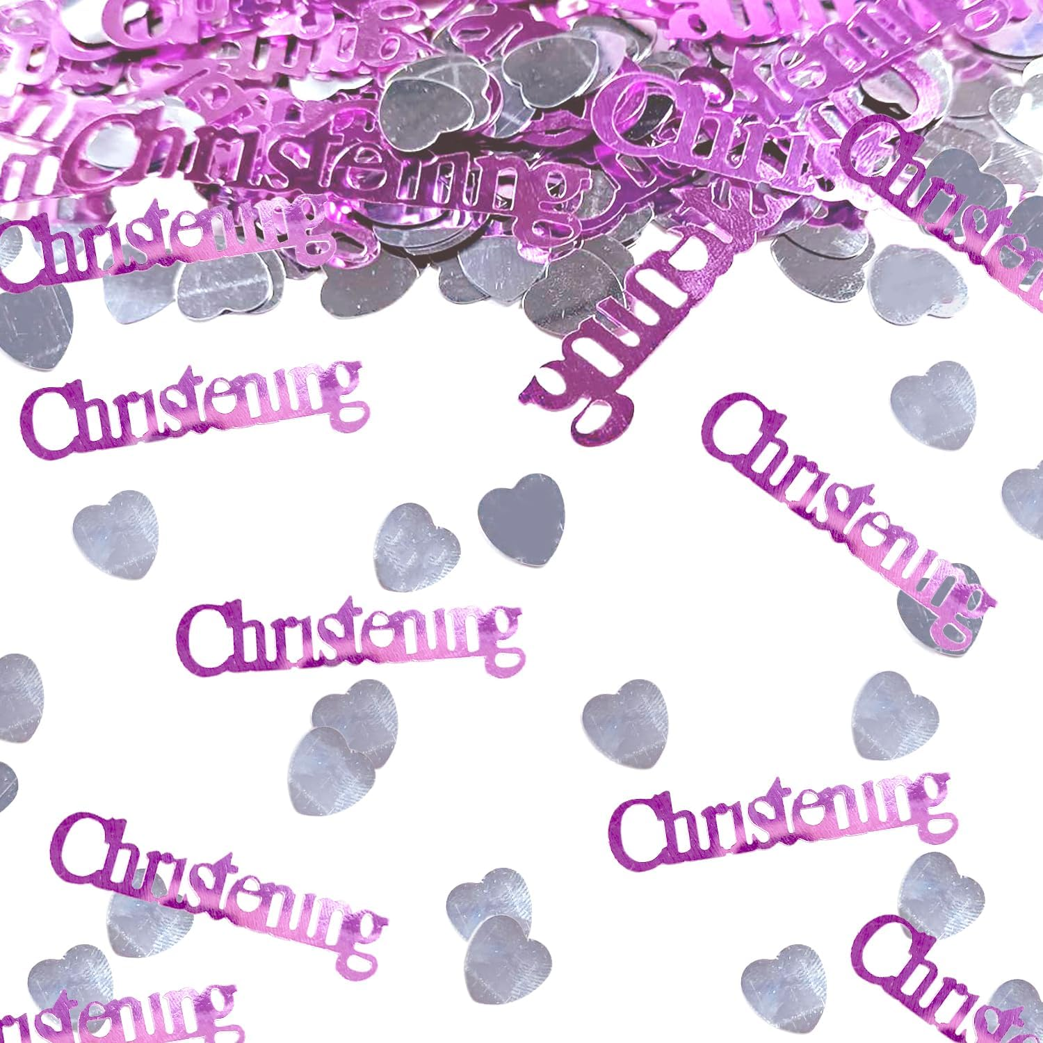 Christening Table Confetti, Pink Christening Confetti for Girl Glitter Confettis Table Scatter Decorations for Baby Gender Reveal Baptism Christening Decorations Y11FSXLZX