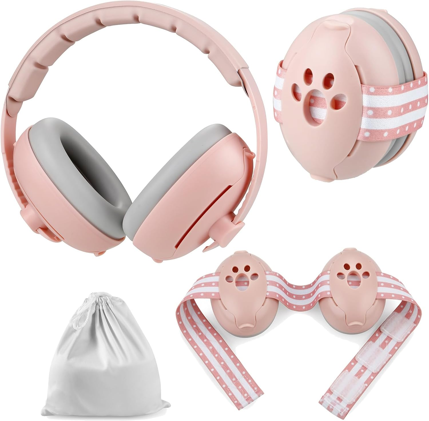 Pandaear Baby Ear Muffs, 2-In-1 Baby Ear Protection Noise Cancelling Headphones Ages 0-3 Years, Infant Hearing Protection image number 3