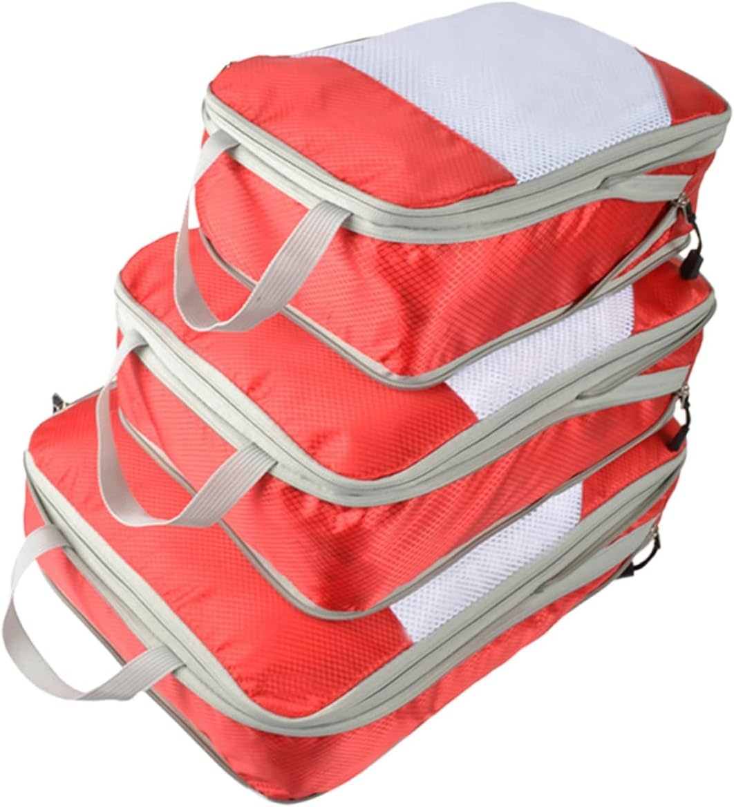 STOBAZA 3Pcs Nylon Travel Compression Storage Bag Suit Vacuum Storage Bag for Luggage Clothes Pouch image number 2