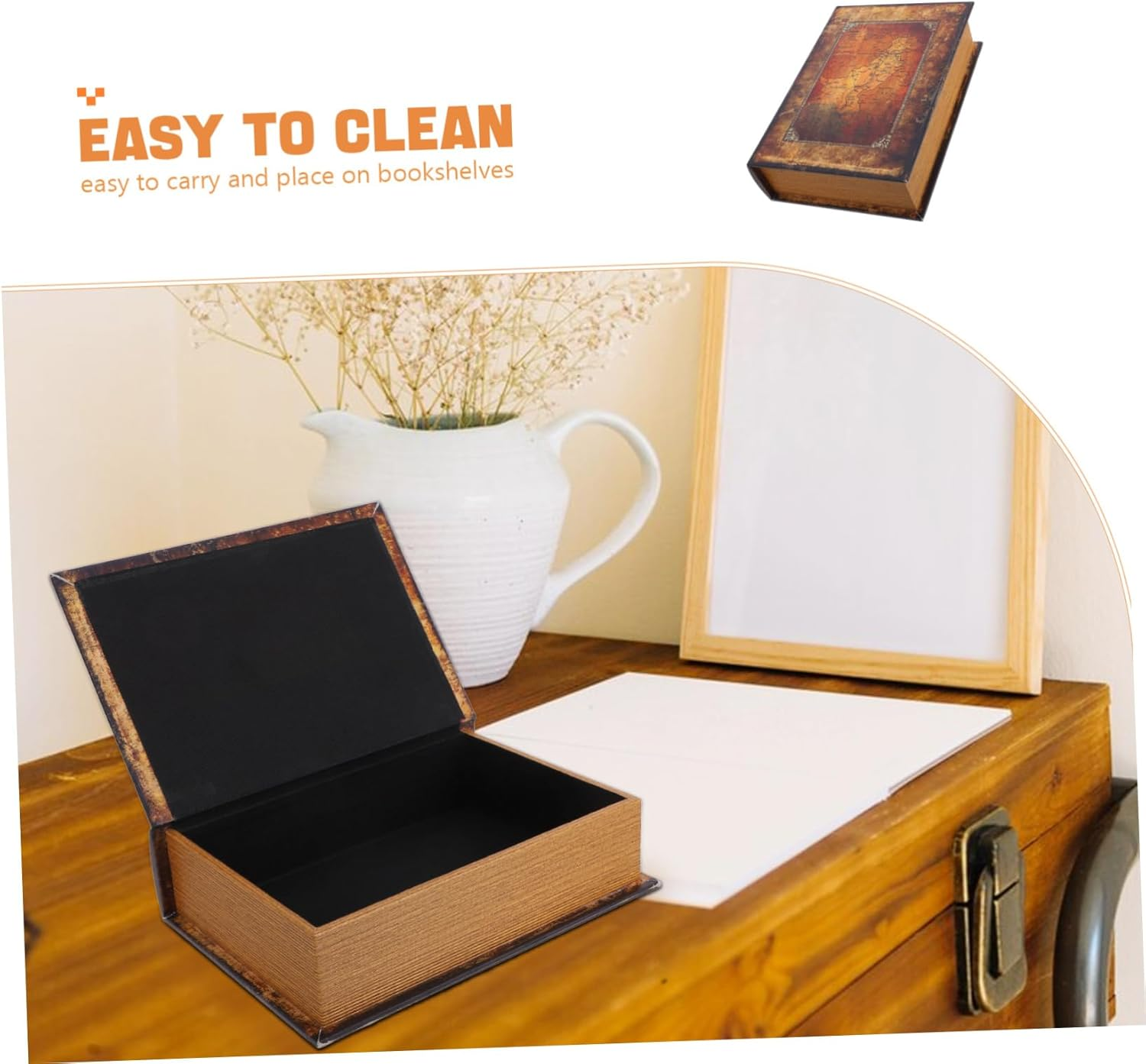 Homoyoyo Simulation Book Shaped Key Storage Box Large Size Decorative Fake Book Jewelry Organizer Home Ornament Storage Keepsake Container