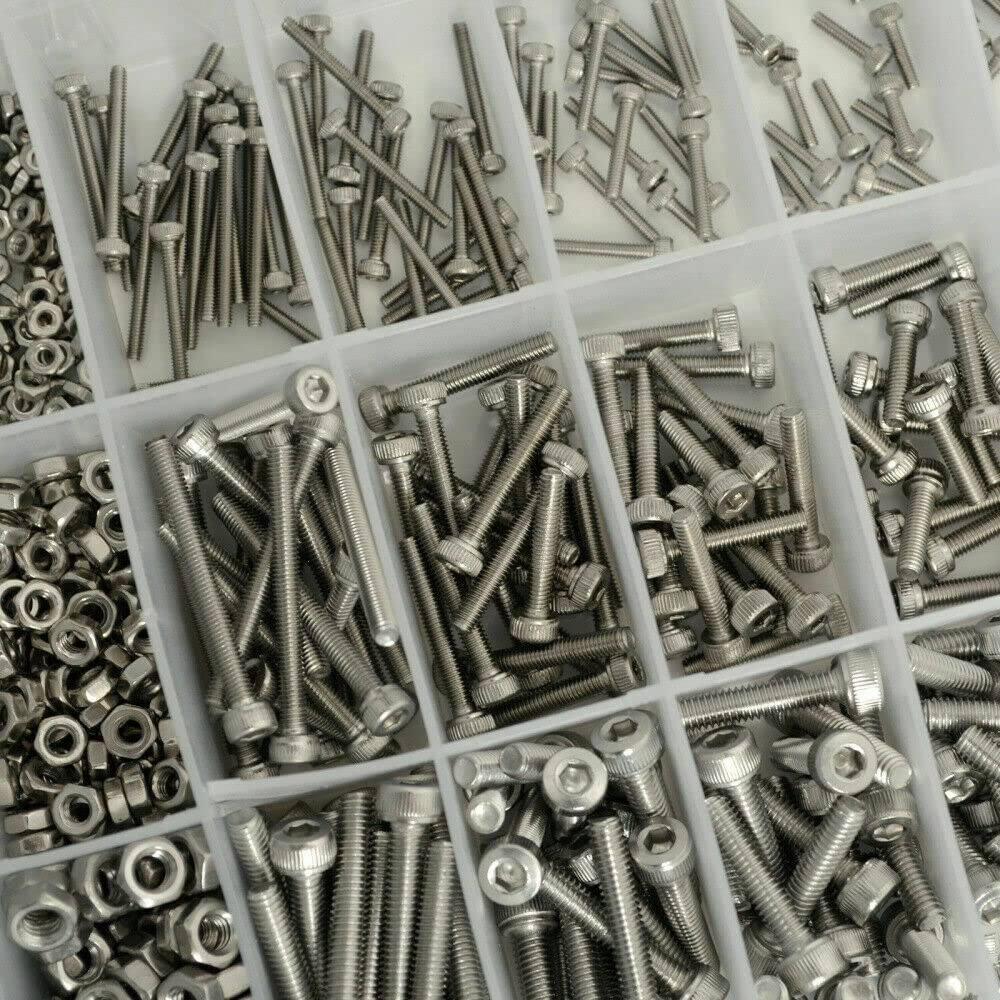 1080Pcs Stainless Steel M2/M3/M4 Bolts Nuts Screws Hex Head Assorted Kit Set