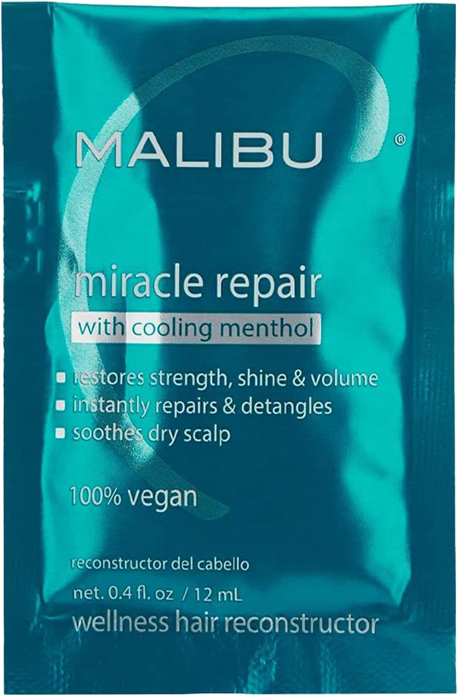 Malibu C Miracle Repair Hair Reconstructor with Cooling Menthol - Nourishing Hair Repair Treatment for Weak, Damaged Strands - Scalp Invigorating Hair Care image number 1