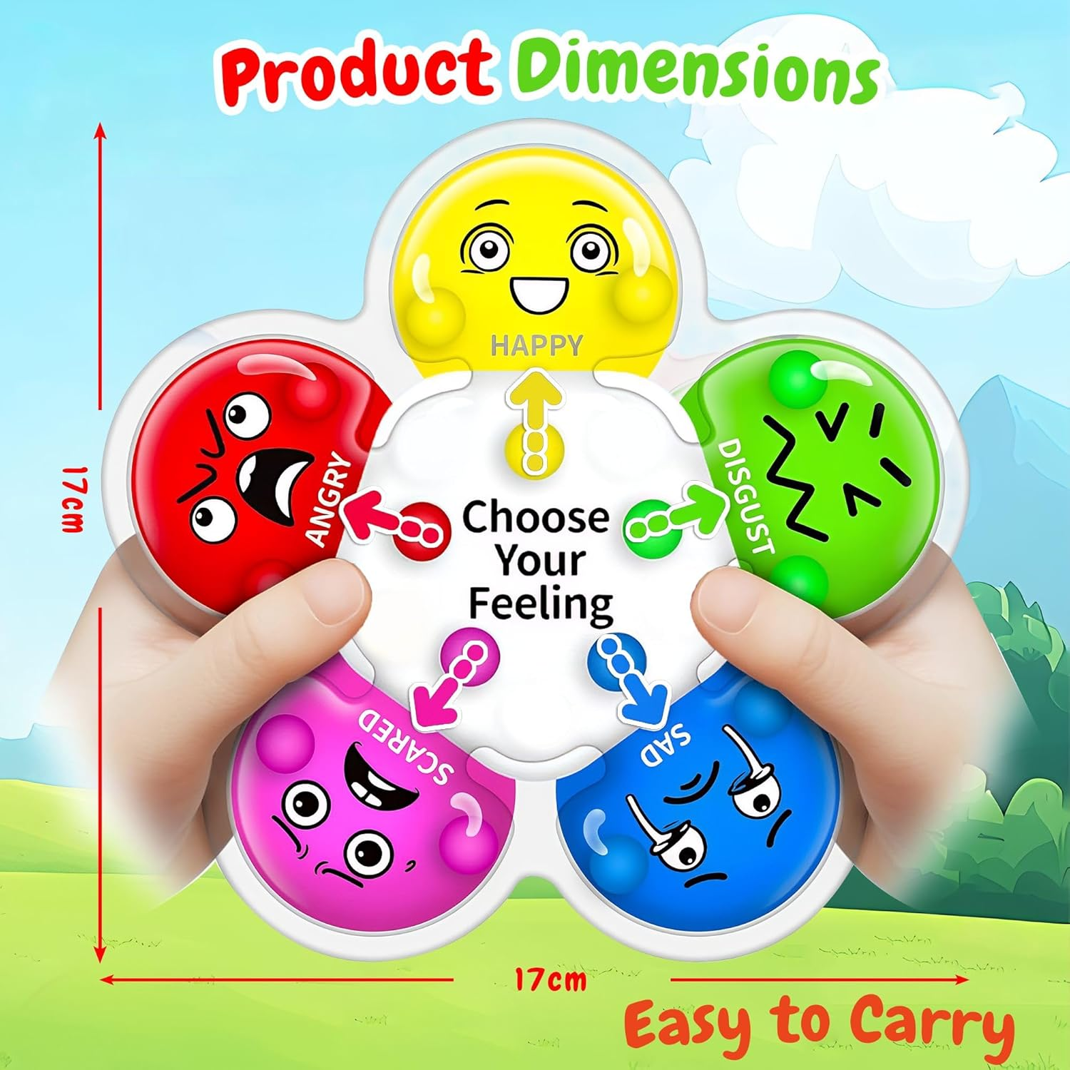 Color Sorting Sensory Toy for Toddlers &ndash; Montessori Fine Motor Skills & Flower Emotion Learning Toy, Calming down Fidget Toy for Kids with Autism ADHD, Preschool Color Matching Educational Gift image number 6