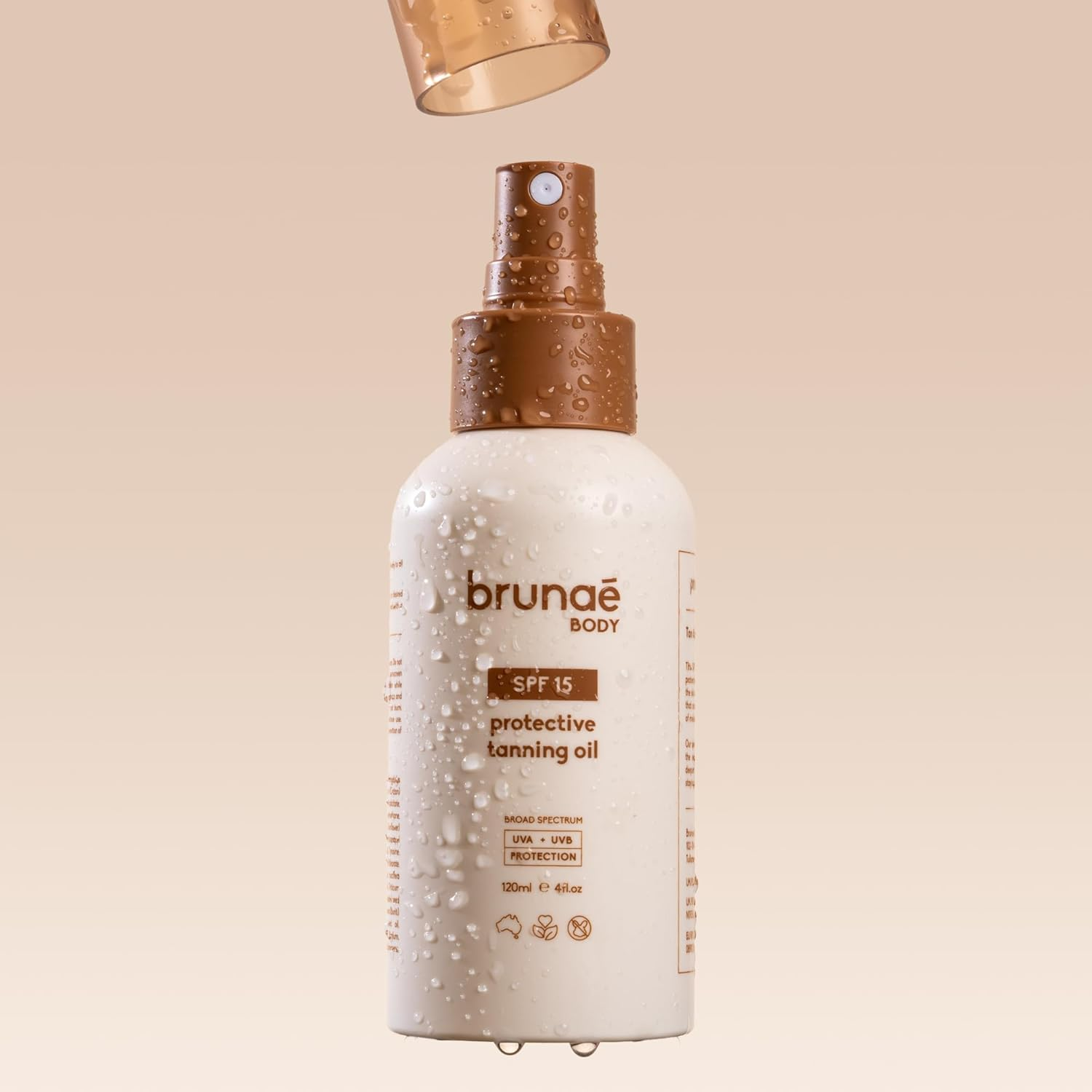 Brunae Body SPF 15 Protective Tanning Oil - Fast-Acting Tanning Accelerator - Natural & Non-Greasy Oil Spray for Glowy, Hydrated Skin - 120 Ml image number 4