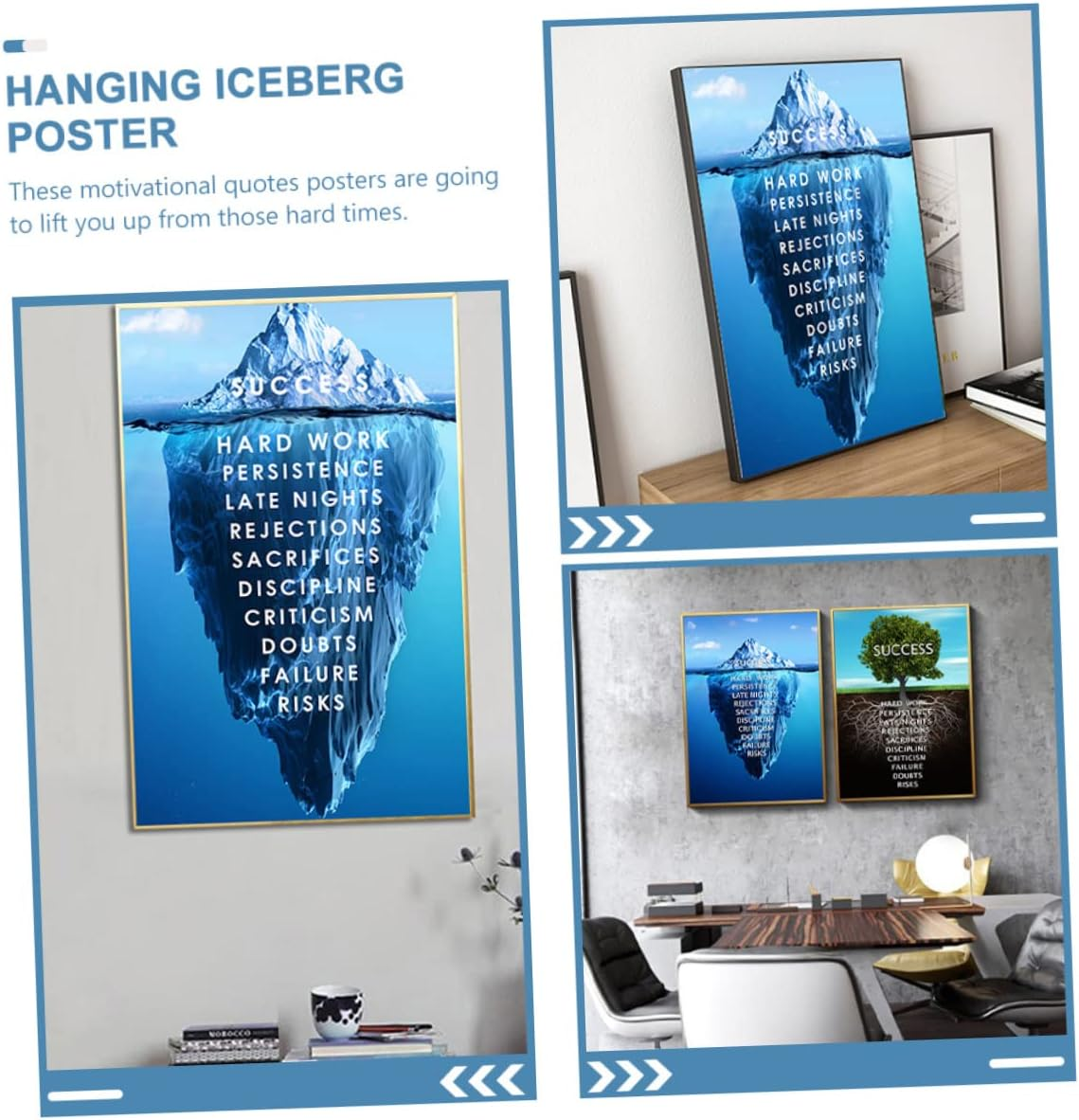 MAGICLULU Inspirational Poster - Motivational Wall Art for Office Classroom and Home Decor 40X30Cm Hanging Positive Quotes Artwork image number 2