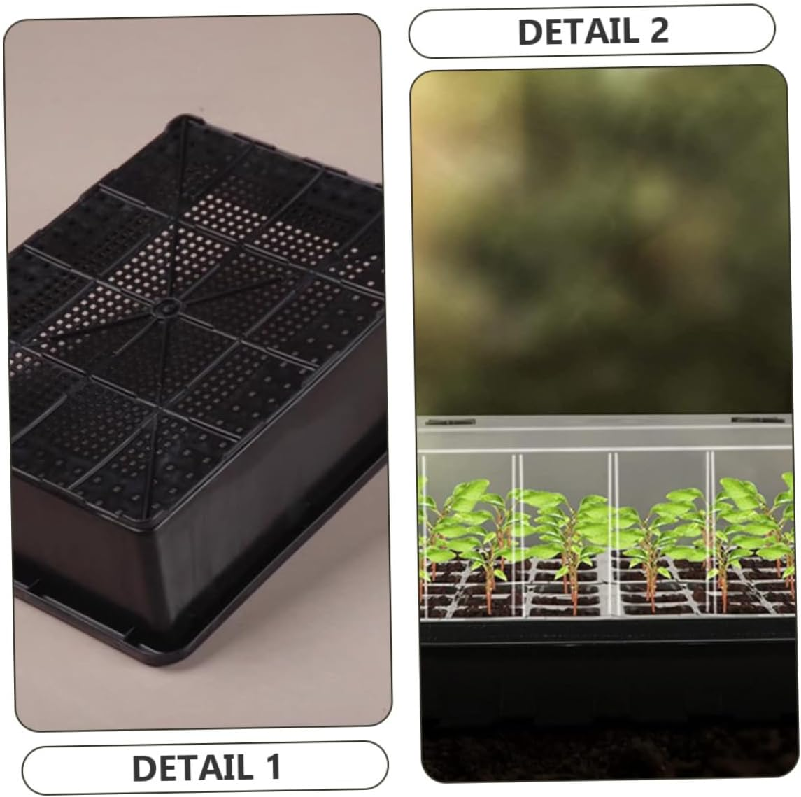 INOOMP 1Set Thick Trays for Starting Plants Indoor and Outdoor Nursery Supply Compact and Smooth Germination Flat Tray with Finish for Greenhouse Use image number 6