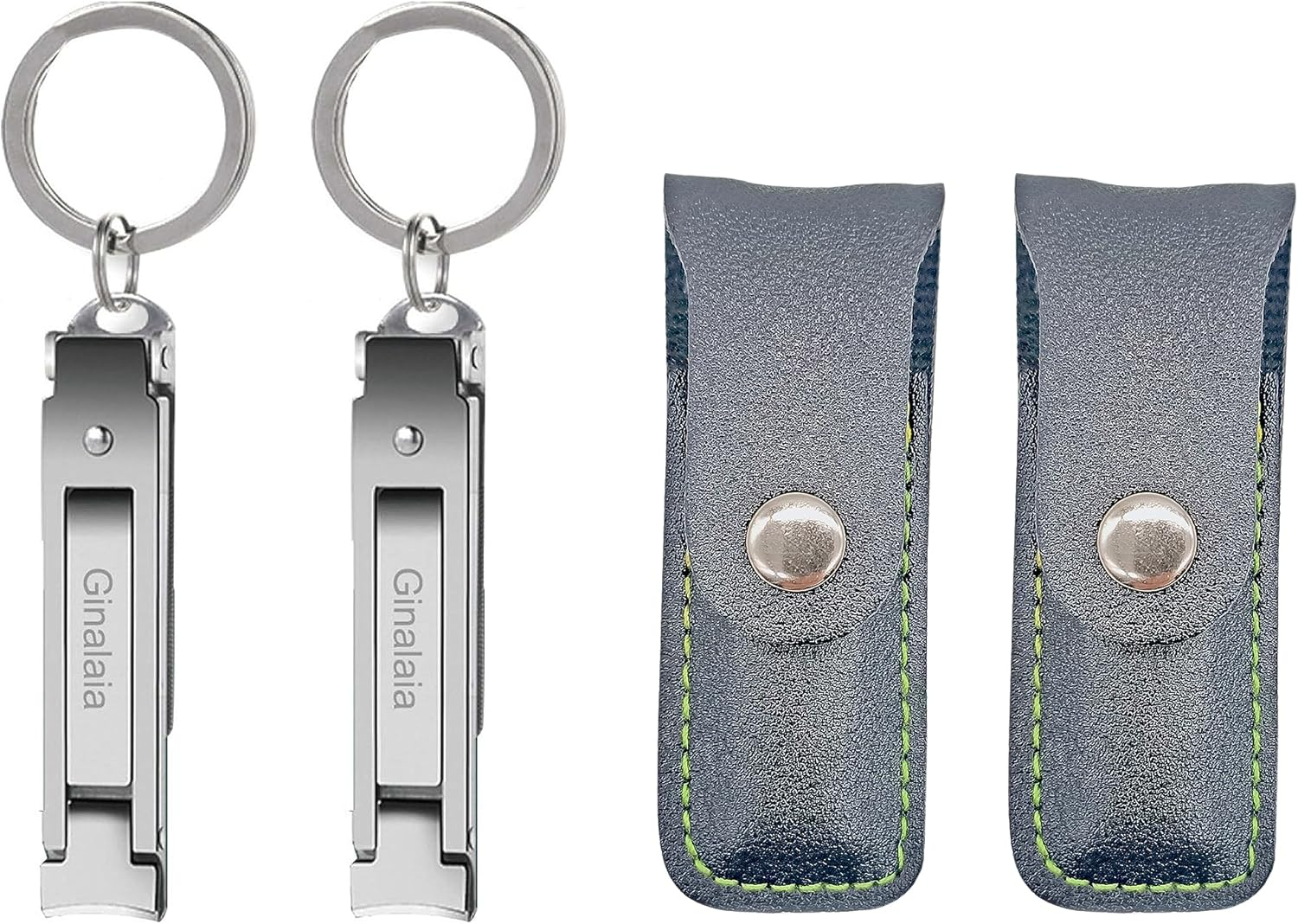 Ginalaia Stainless Steel Portable Nail Cutter，German Keychain Nail Clipper with File for Man and Women, Ultra Thin Flat Fingernail Clipper Perfect Use for Traveling、 Home 、 Office (Small, 1) image number 4