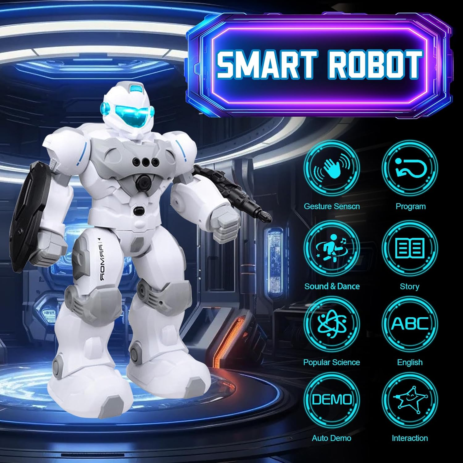 Robot Toys for 6-10 Year Old Kids, Rechargeable Intelligent Programmable RC Robot with 2.4Ghz Gesture Sensing, Christmas Birthday Gifts for Boys Girls image number 5