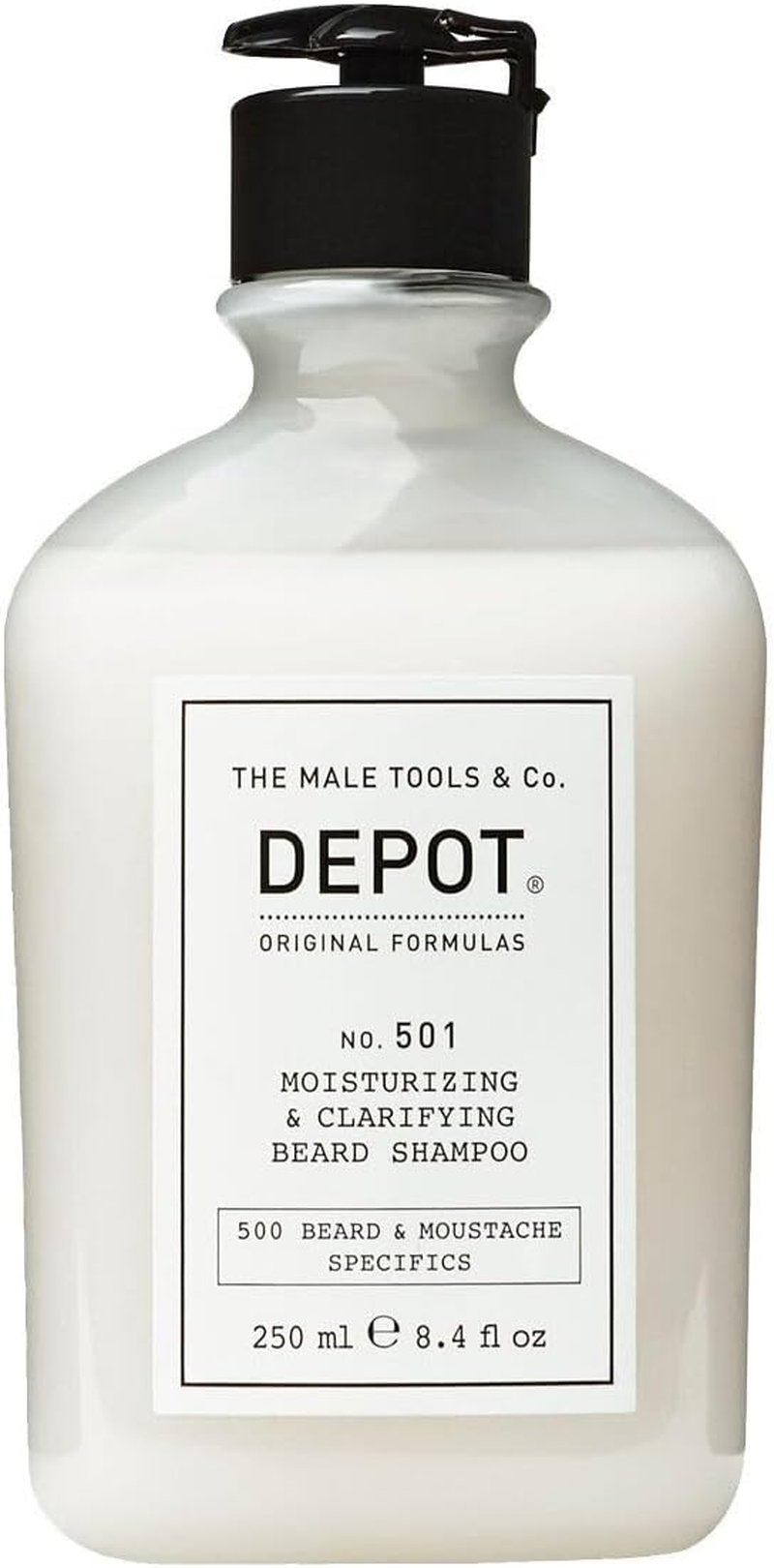 Depot Male Tools Moisturizing and Clarifying Beard Shampoo, 250 Milliliters