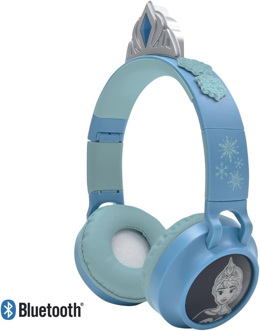 Lexibook, Frost 2-1 Wireless and Wired Headphones with Princess Tiara, Sound Limited to 85Db, Light Effects, Foldable, Adjustable, Rechargeable, HPBT015FZ image number 6