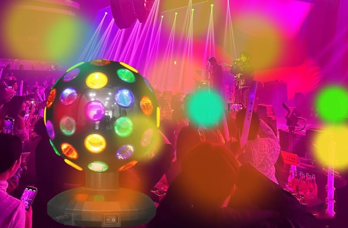 Zycolor 360&deg; Rotating Disco Ball Light with Strobe & Multicolor Modes - Usb/Battery Powered Party Lights for DJ, Xmas, Bar Decor (Black) image number 1