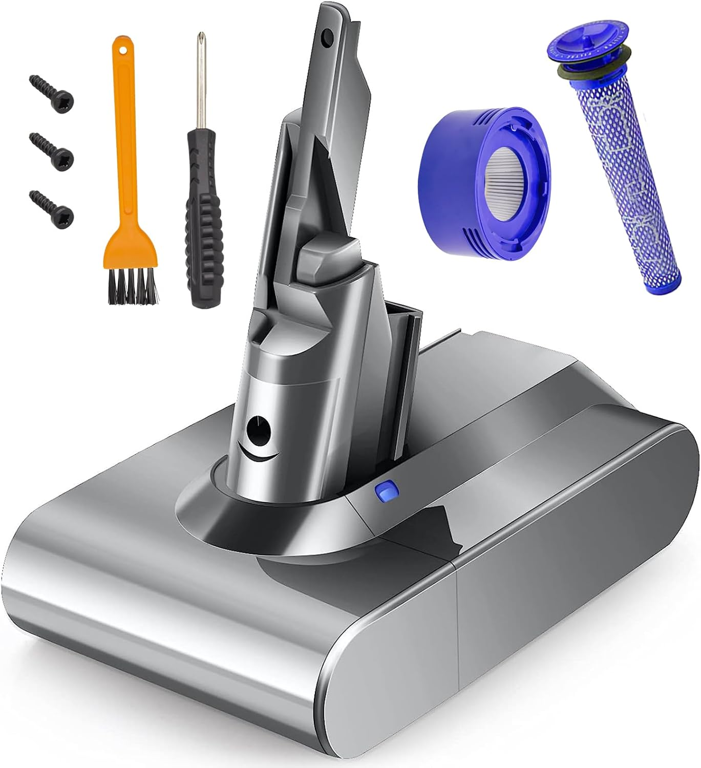 LEIPURUI 21.6V 4600Mah Battery Replacement for V7 Animal V7 Absolute V7 Motorhead Pro V7 Trigger V7 Fluffy V7 HEPA Li-Ion SV11 Post & Pre Filter & Screwdriver & Screws & Brush image number 2