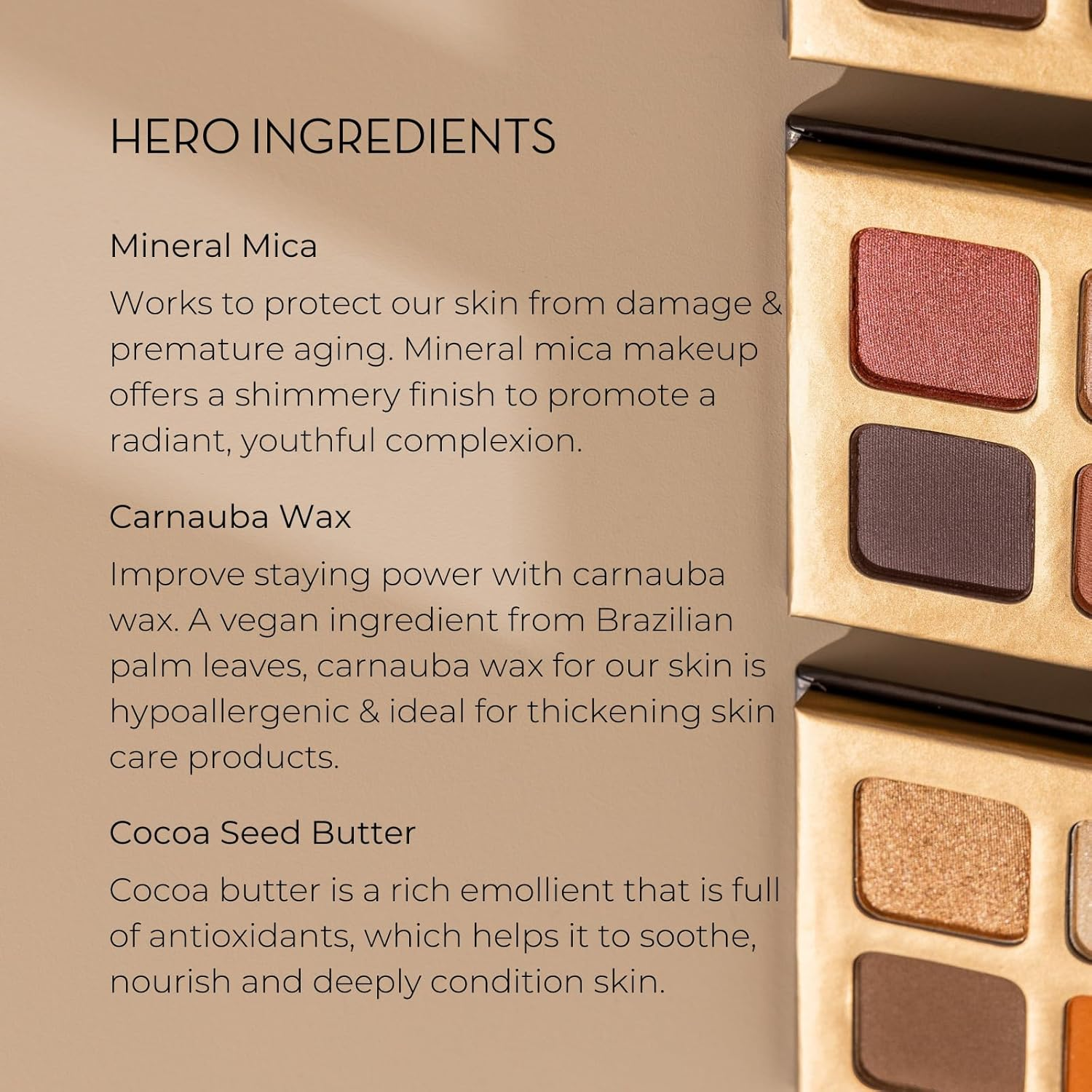 INIKA Eyeshadow Quad - Sunset | Blendable, Natural Mineral Pigments, Sunset and Neutral Tones, Long Lasting, Matte and Shimmer image number 3