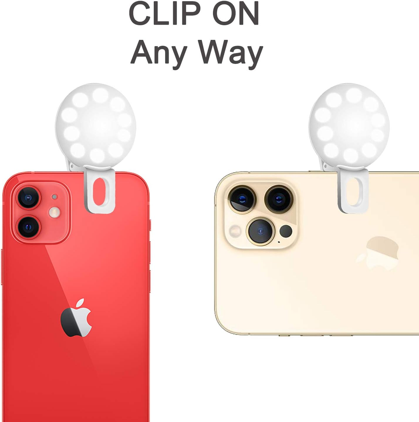 Mini Ring Light, Sansent Small Clip on Ring Light,Portable LED Light for Phone, 3-Level Adjustable Brightness Selfie Light (0.4 Inch) image number 1